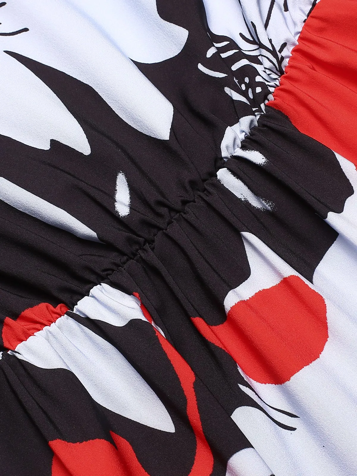 Multicolor 1940s Round Neck Floral A-Line Dress sold by Retro Stage product image thumbnail 4