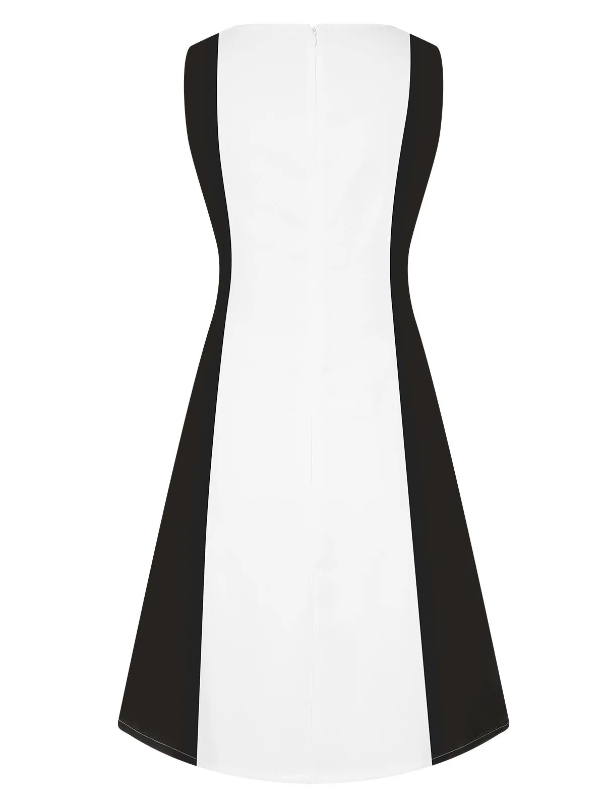 Black 1960s Patchwork Crew Neck Button Dress sold by Retro Stage product image thumbnail 4