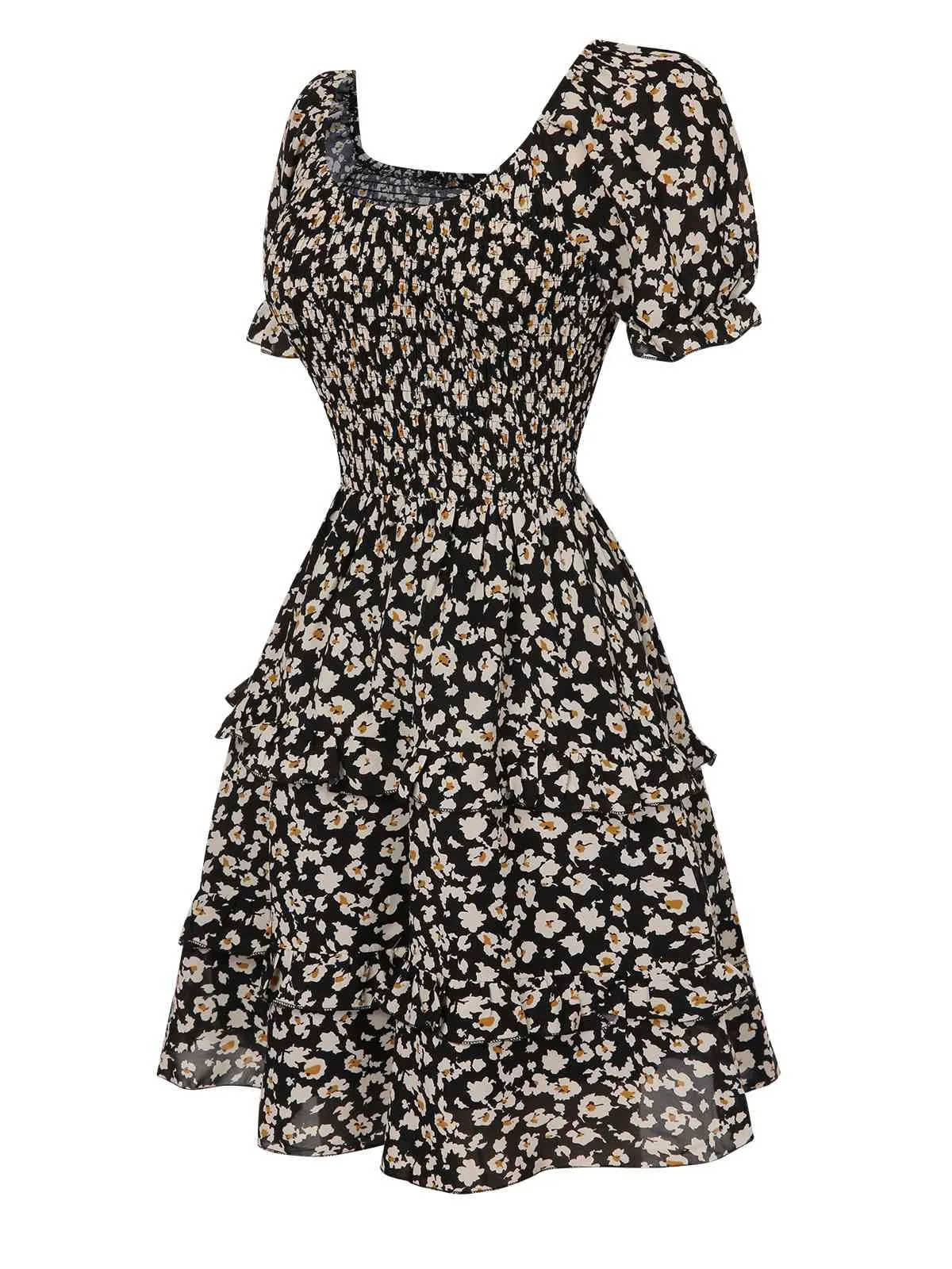 1940s Ditsy Floral Puff Wrinkle Dress sold by Retro Stage product image thumbnail 4