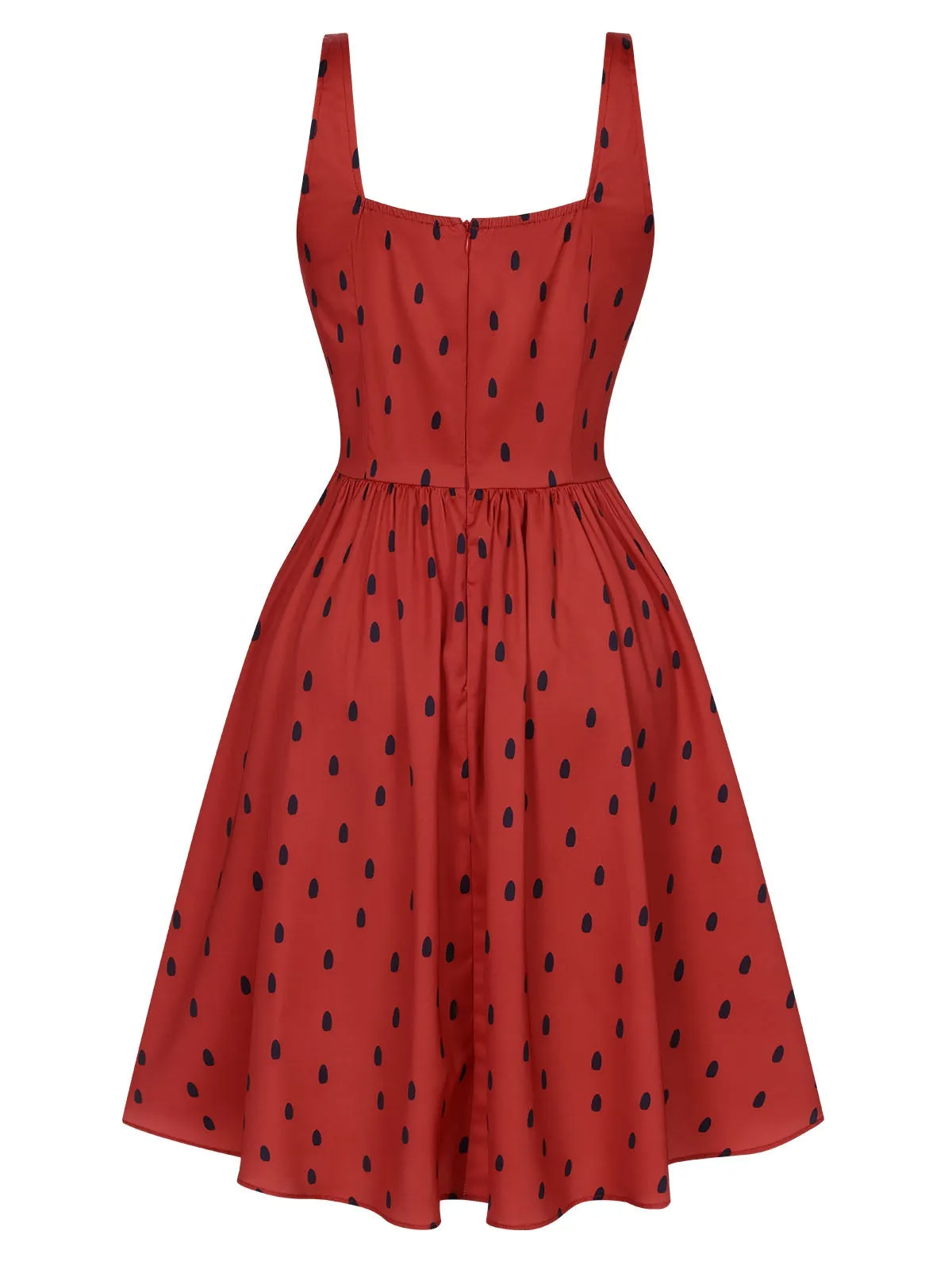 Red 1950s Strawberry Seed Straps Dress sold by Retro Stage product image thumbnail 3