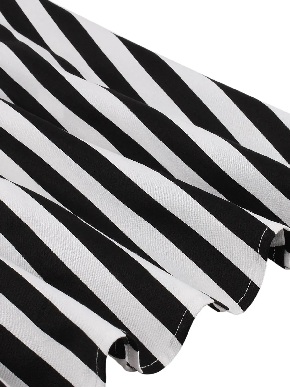 Black 1950s Vertical Stripes Halter Dress sold by Retro Stage product image thumbnail 3