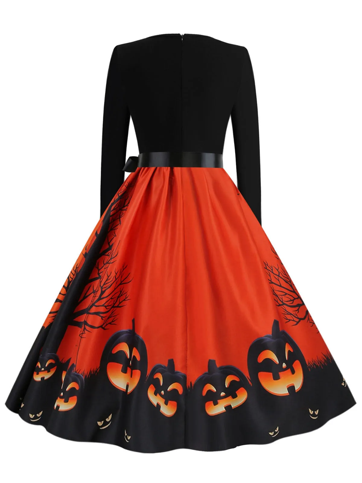 1950s Halloween Patchwork Long Sleeves Dress sold by Retro Stage product image thumbnail 3