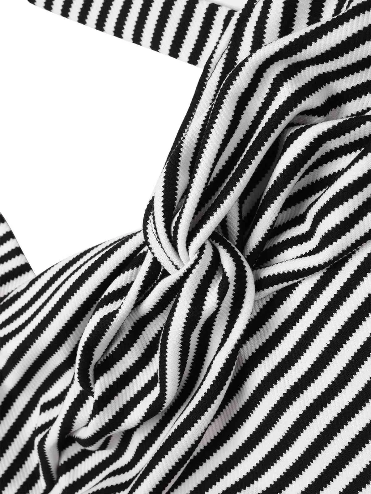 Black 1960s Stripe Knit Patchwork Halter Jumpsuit sold by Retro Stage product image thumbnail 5