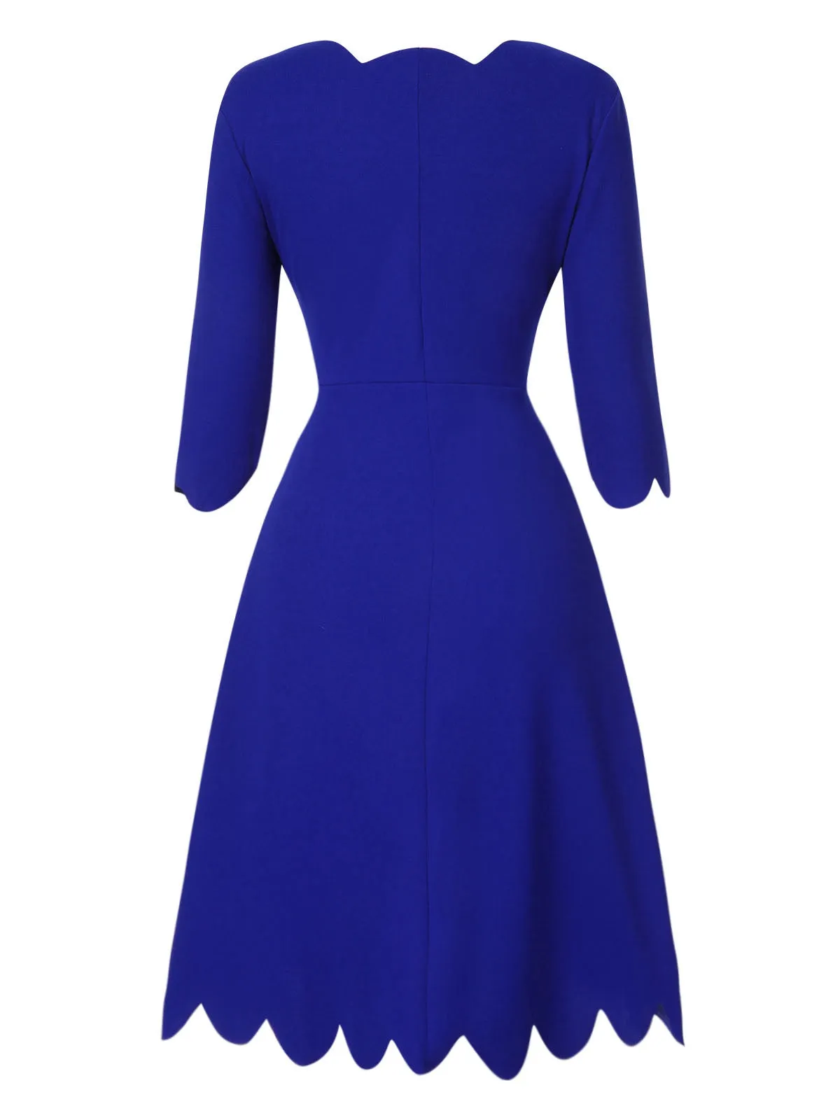 Dark Blue 1960s Solid Petal Collar Dress sold by Retro Stage product image thumbnail 3