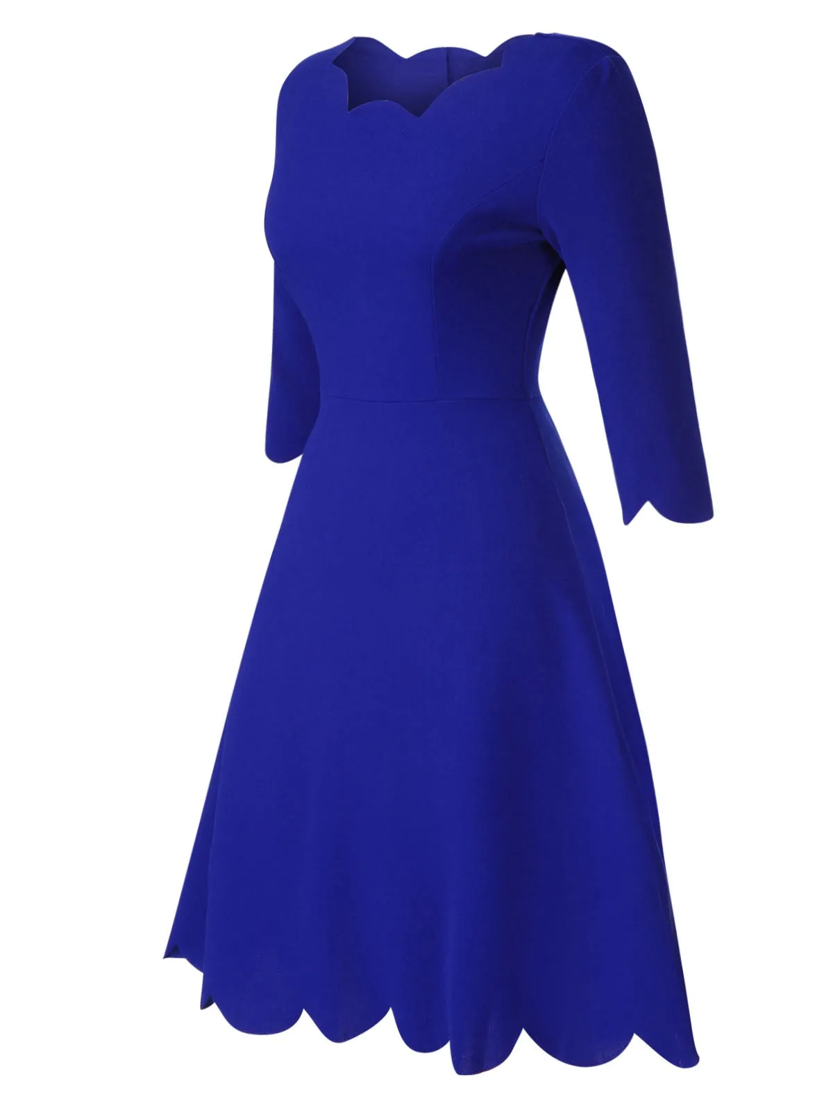 Dark Blue 1960s Solid Petal Collar Dress sold by Retro Stage product image thumbnail 2