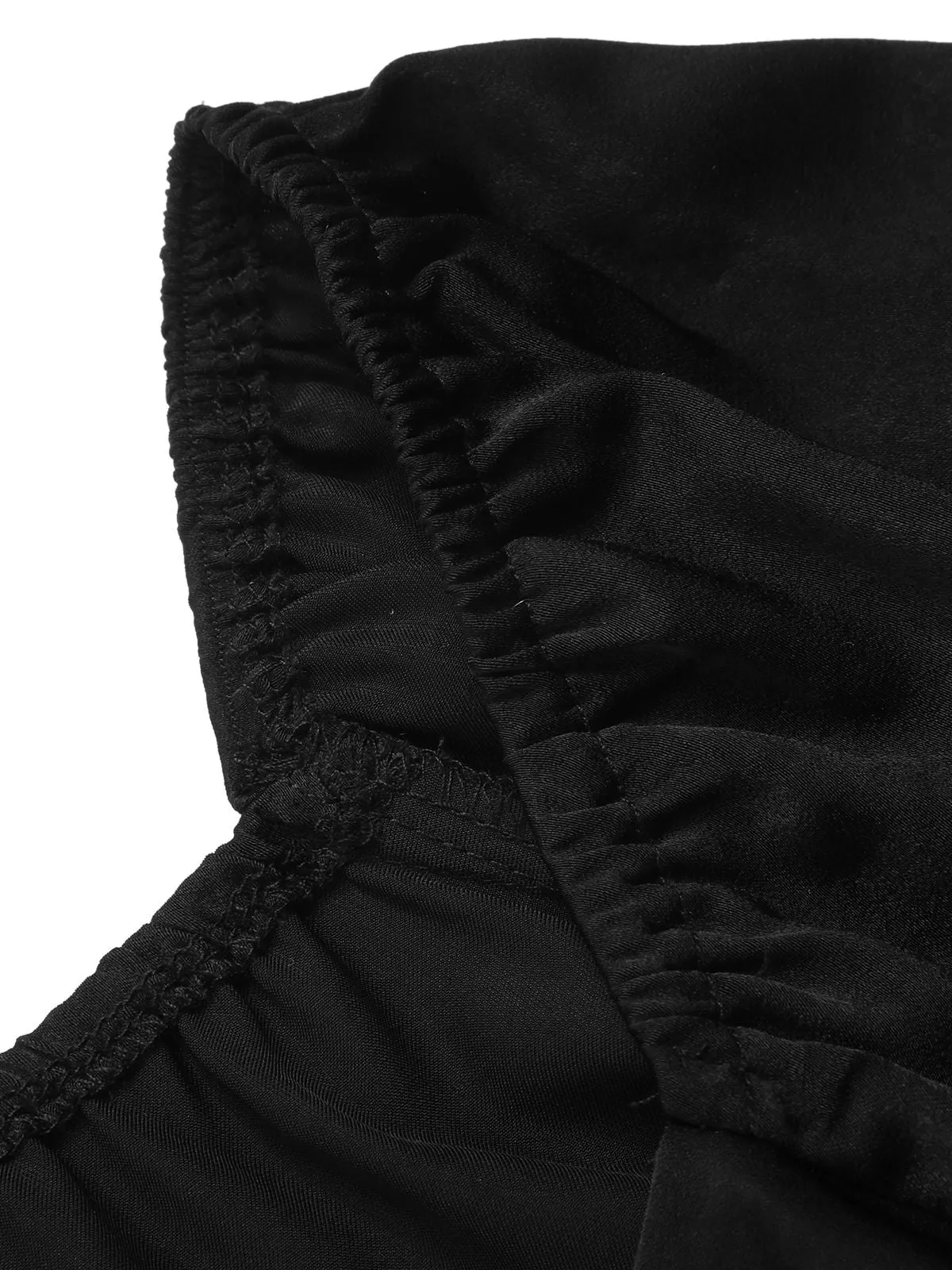 Black 1950s Solid Ruffles V-Neck Dress sold by Retro Stage product image thumbnail 5