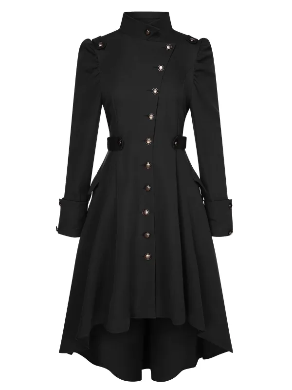 1950s Solid Stand Collar Button Coat sold by Retro Stage