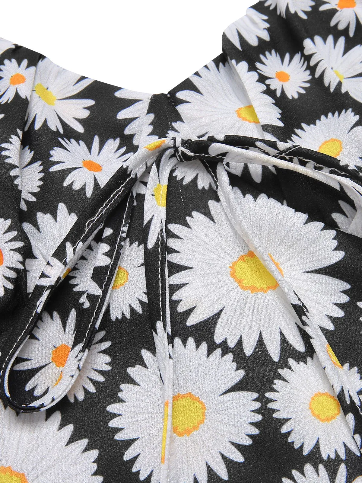 Black 1960s Daisy Spaghetti Strap Dress sold by Retro Stage product image thumbnail 5
