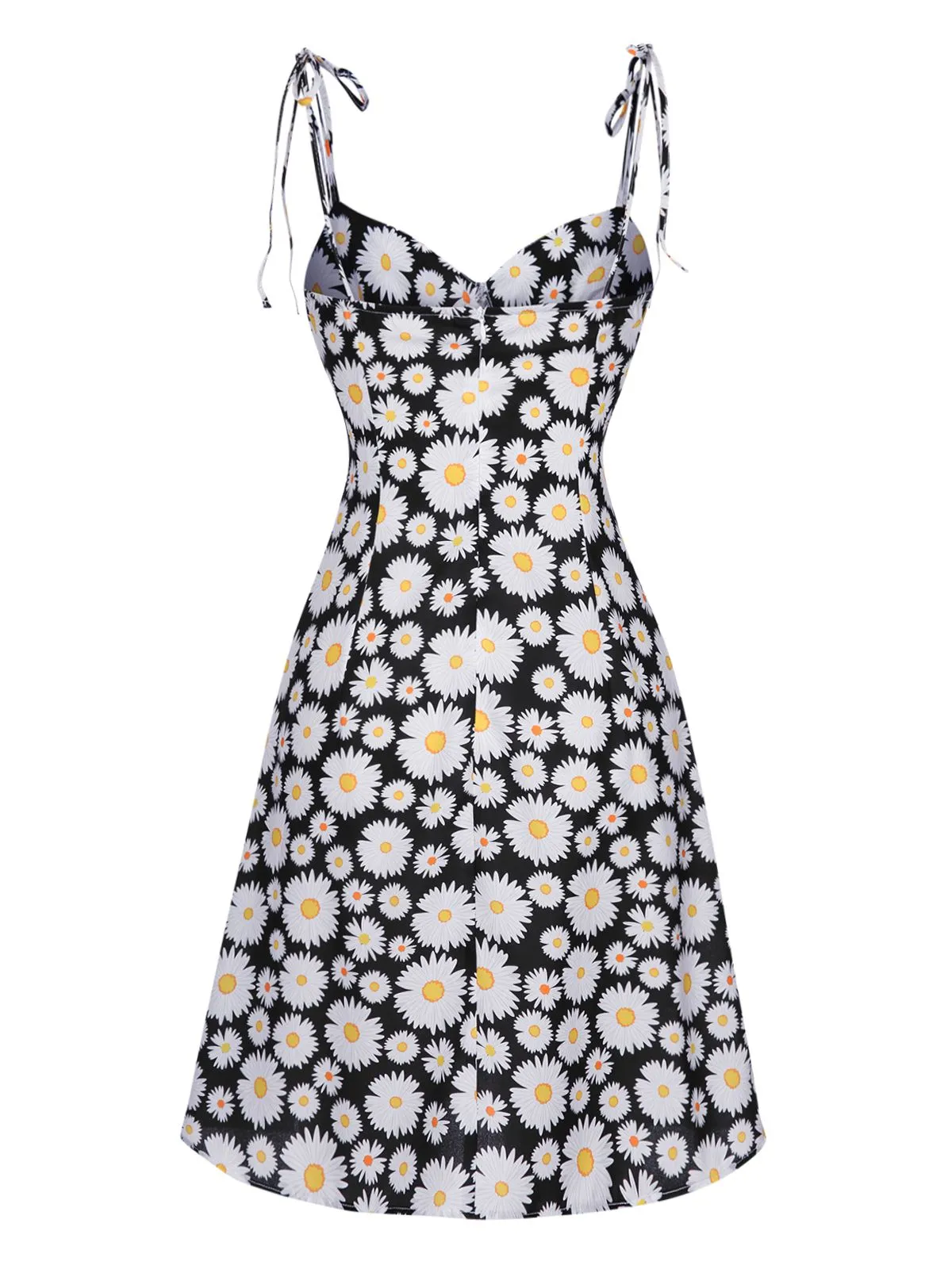 Black 1960s Daisy Spaghetti Strap Dress sold by Retro Stage product image thumbnail 3