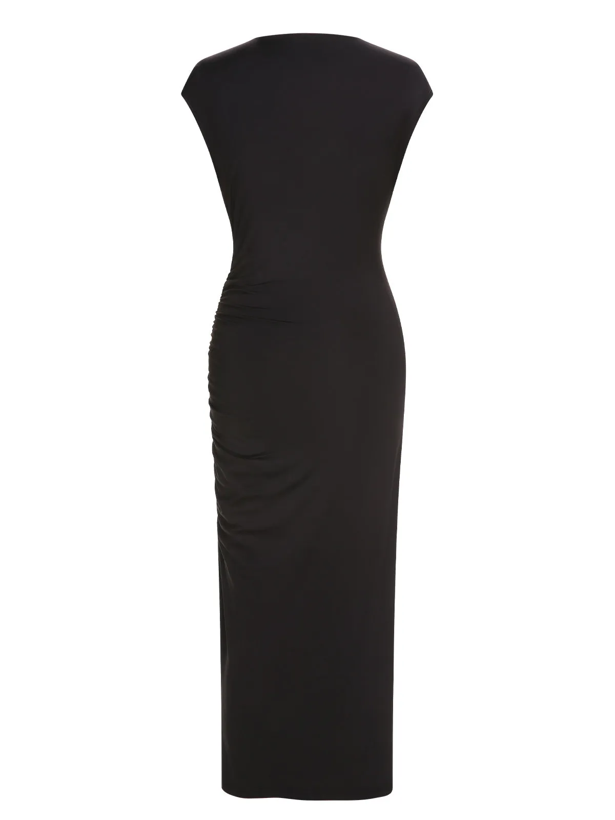 Black 1960s Solid High Slit Dress sold by Retro Stage product image thumbnail 3