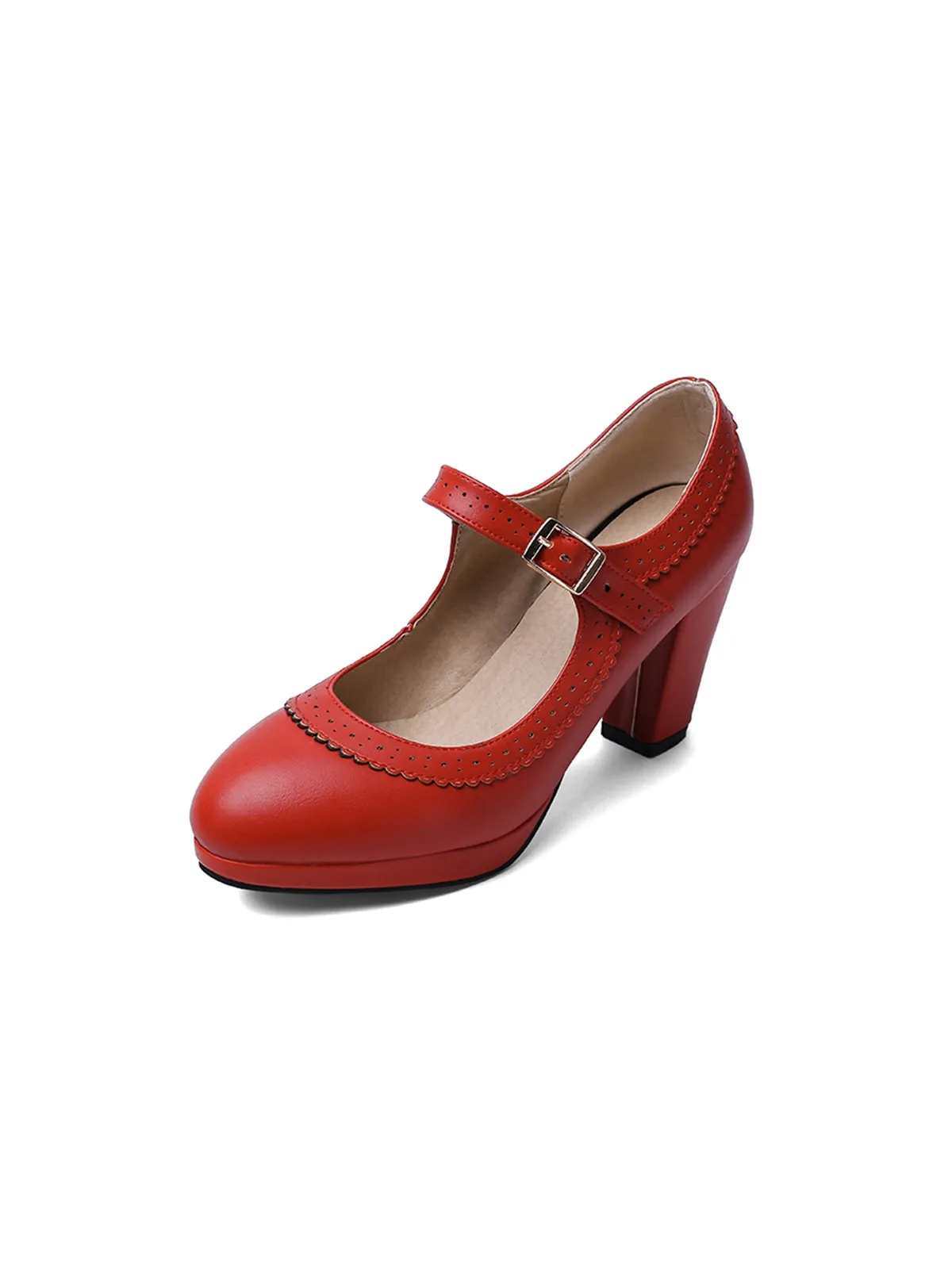 Retro Mary Jane Leather Chuny Heels sold by Retro Stage product image thumbnail 3