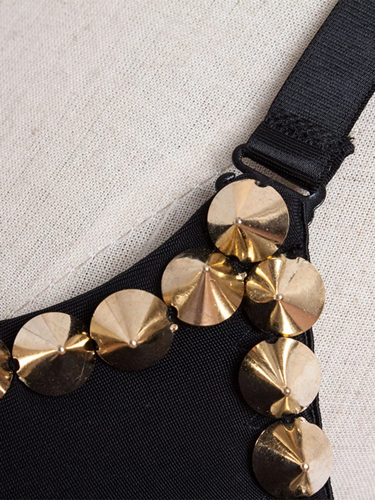 Black 1960s Gothic Punk Skeleton Hand Rivet Top sold by Retro Stage product image thumbnail 4