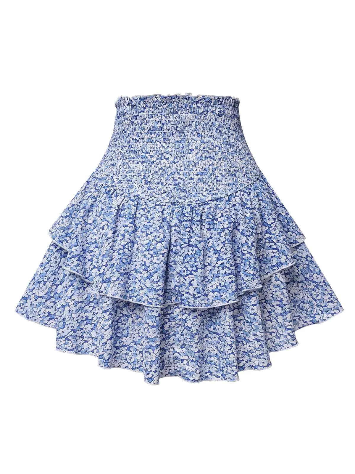 Blue 1950s Ditsy Floral Layered Skirt sold by Retro Stage product image thumbnail 2