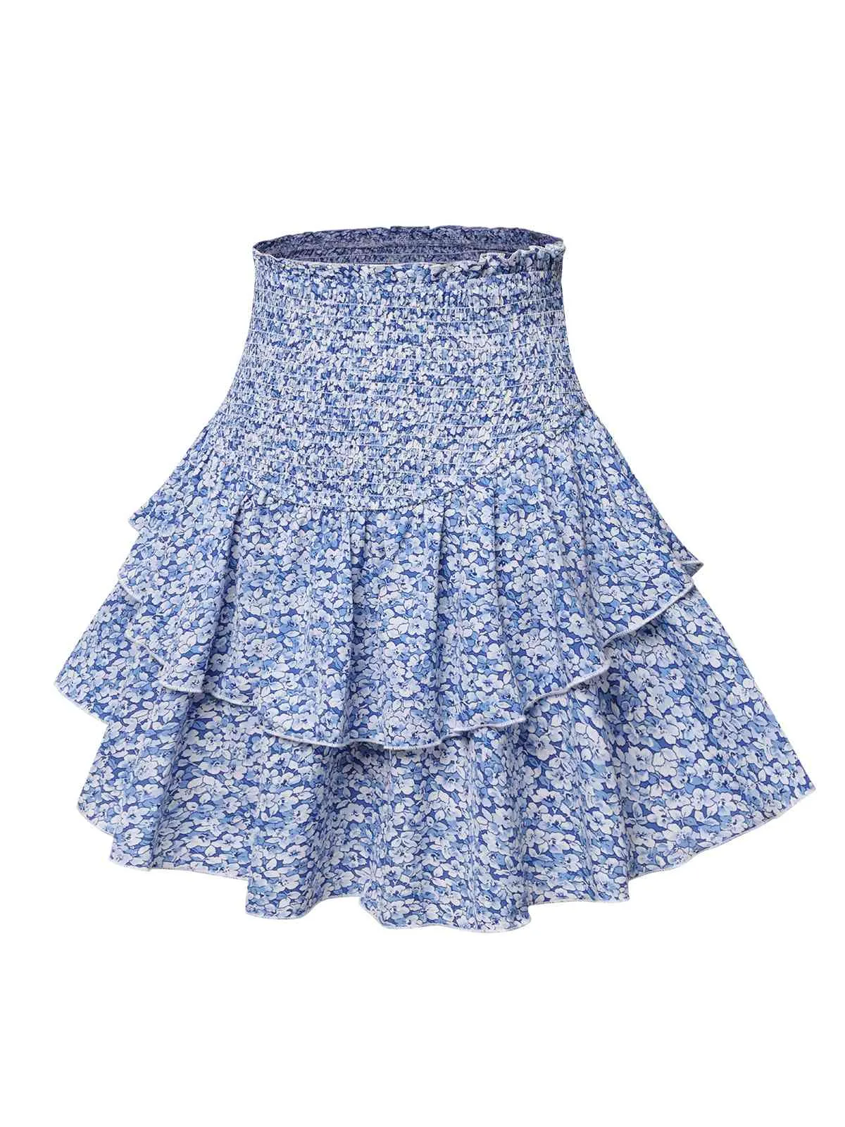 Blue 1950s Ditsy Floral Layered Skirt sold by Retro Stage product image thumbnail 3