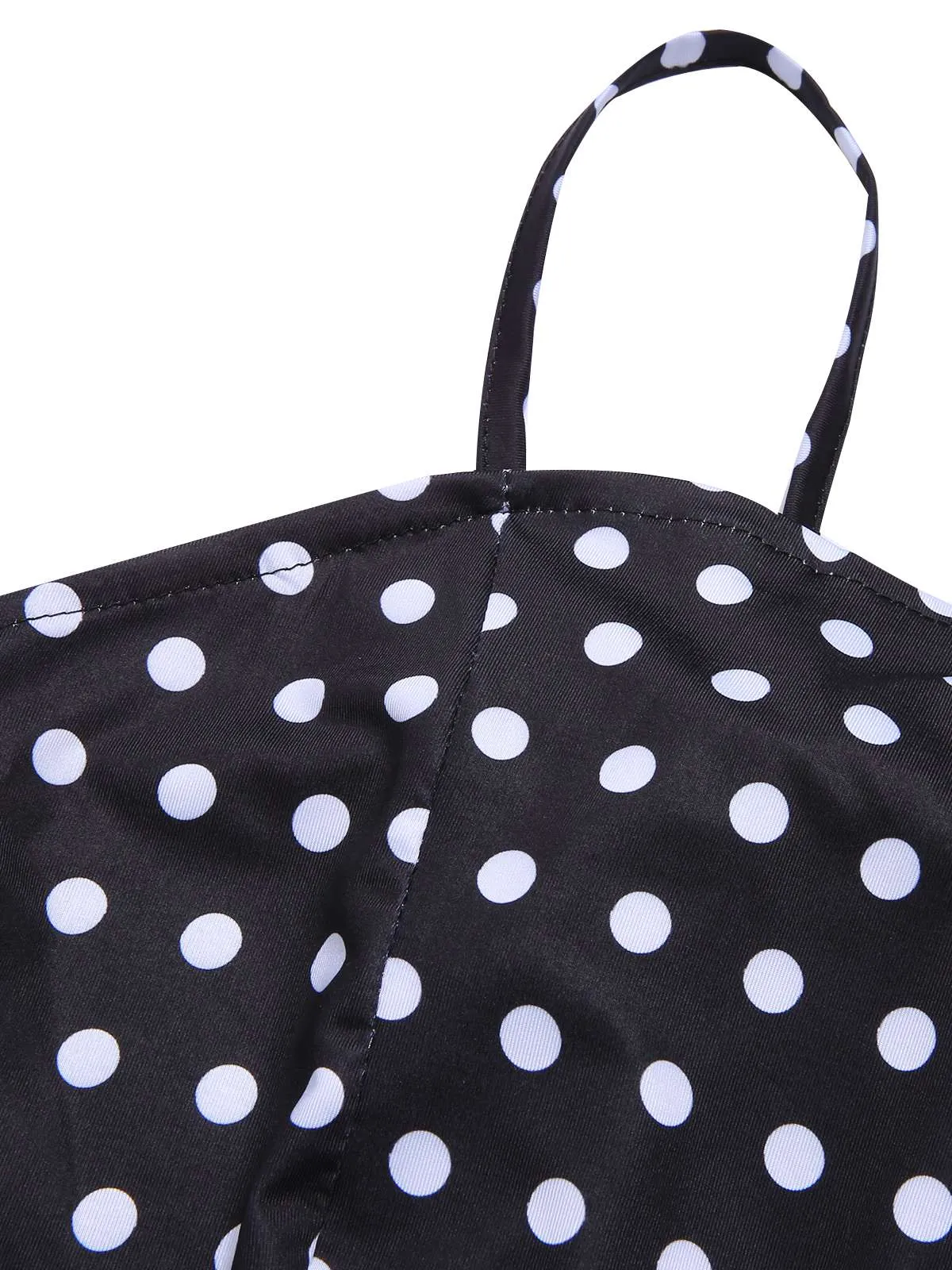 Black 1940s Polka Dots Back Strap Jumpsuit sold by Retro Stage product image thumbnail 4