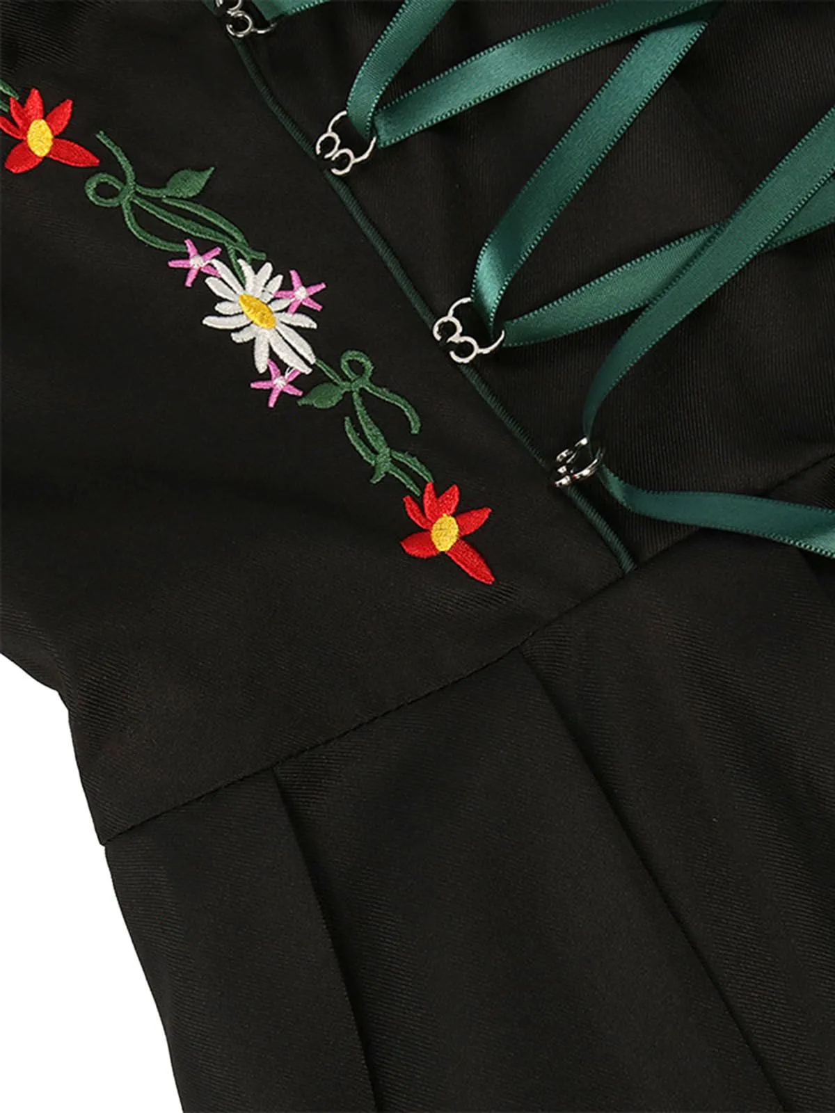 2PCS 1950s Oktoberfest White Top & Black Dress & Green Apron sold by Retro Stage product image thumbnail 4