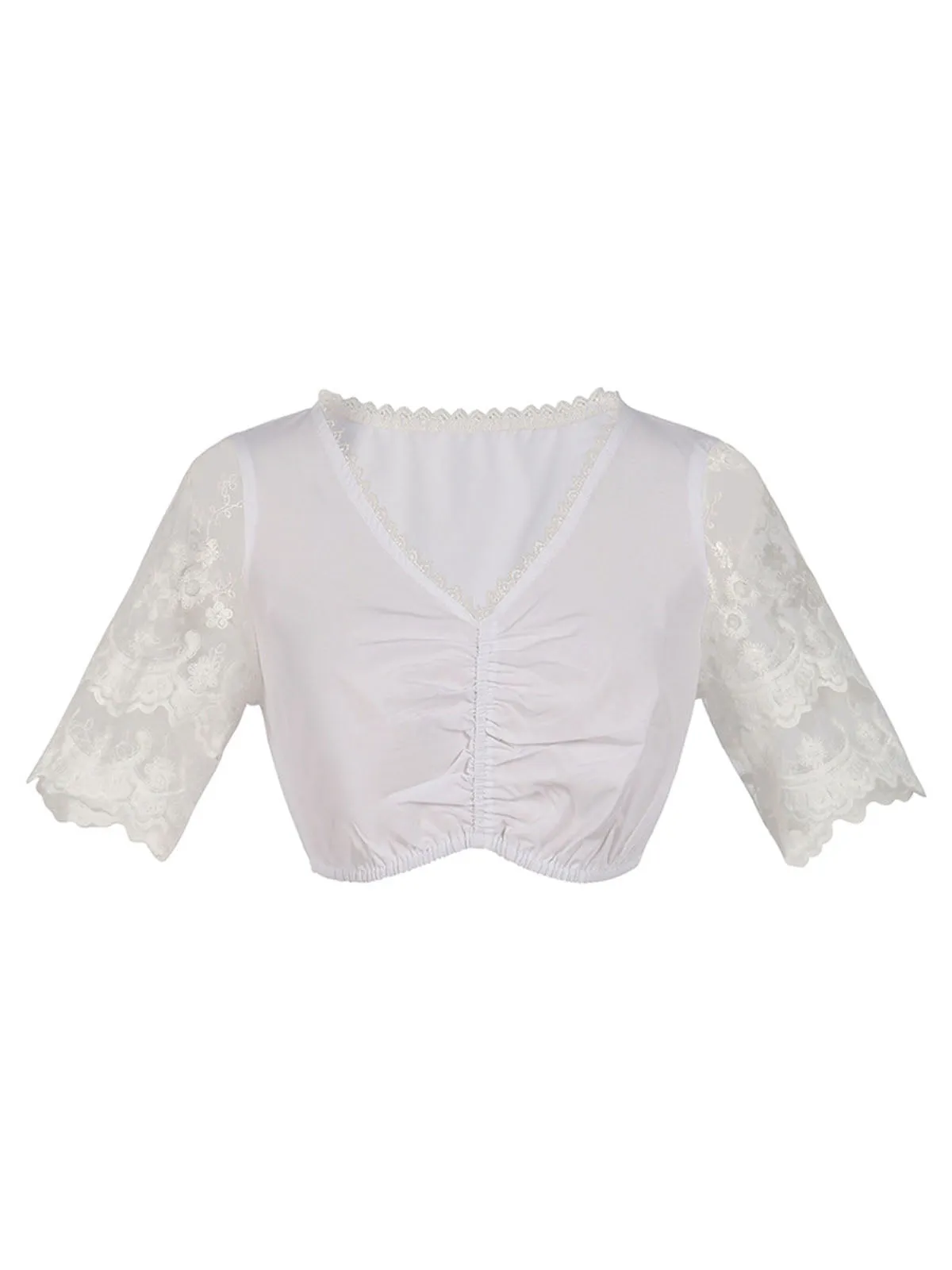 2PCS 1950s Oktoberfest White Top & Black Dress & Green Apron sold by Retro Stage product image thumbnail 3