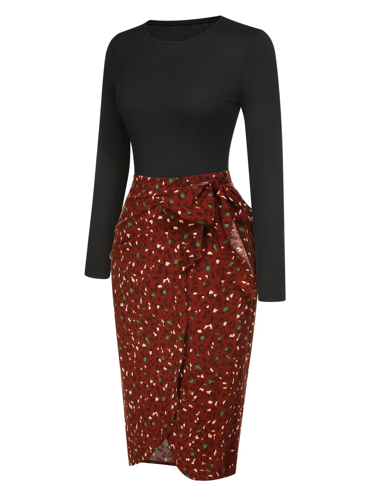 2PCS 1970s Long Sleeves Top & Dots Skirt sold by Retro Stage product image thumbnail 3