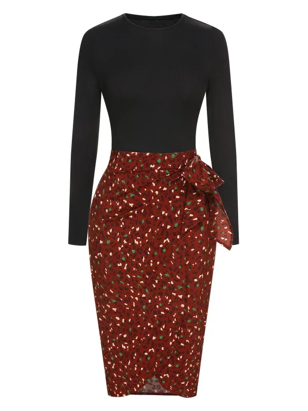 2PCS 1970s Long Sleeves Top & Dots Skirt sold by Retro Stage