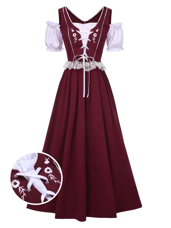 1940s Lace Puff Patchwork Dress & Ribbon sold by Retro Stage