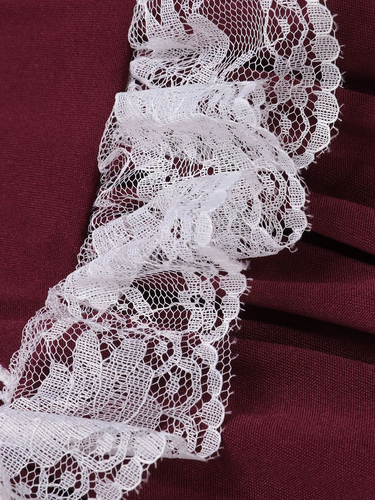 1940s Lace Puff Patchwork Dress & Ribbon sold by Retro Stage product image thumbnail 5