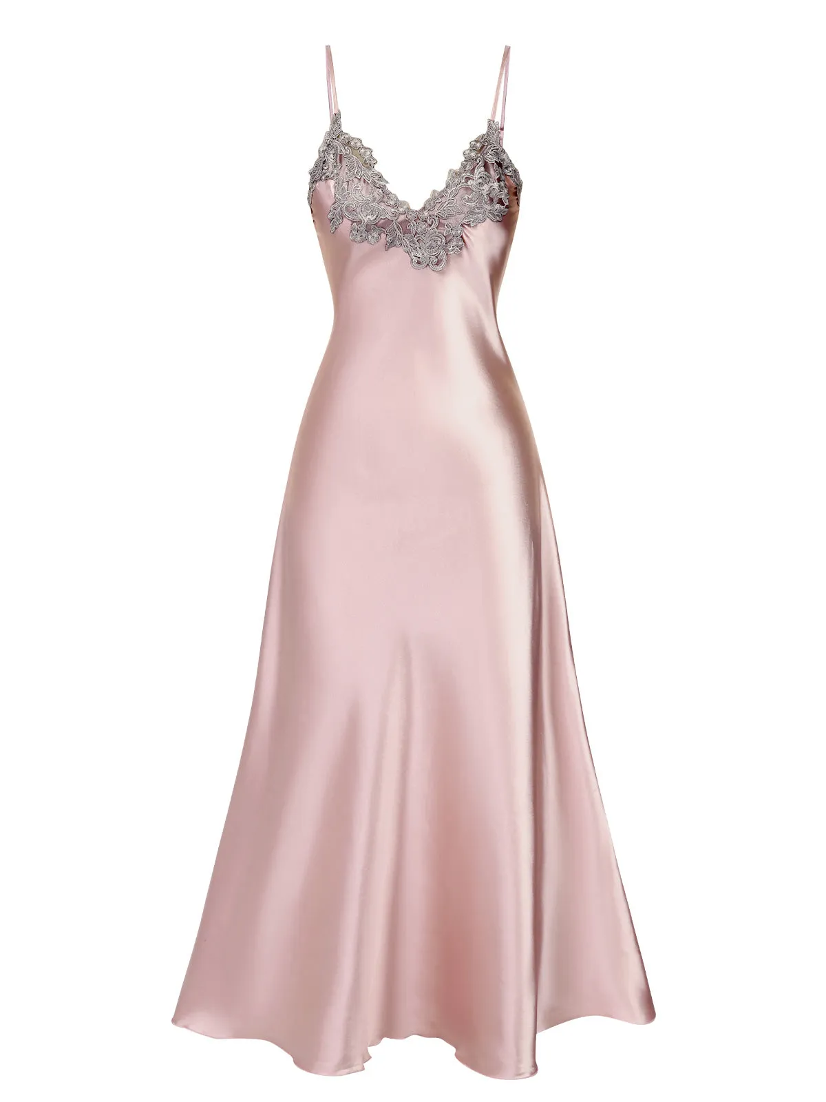 1930s Embroidered Faux Satin Strap Nightgown sold by Retro Stage product image thumbnail 4