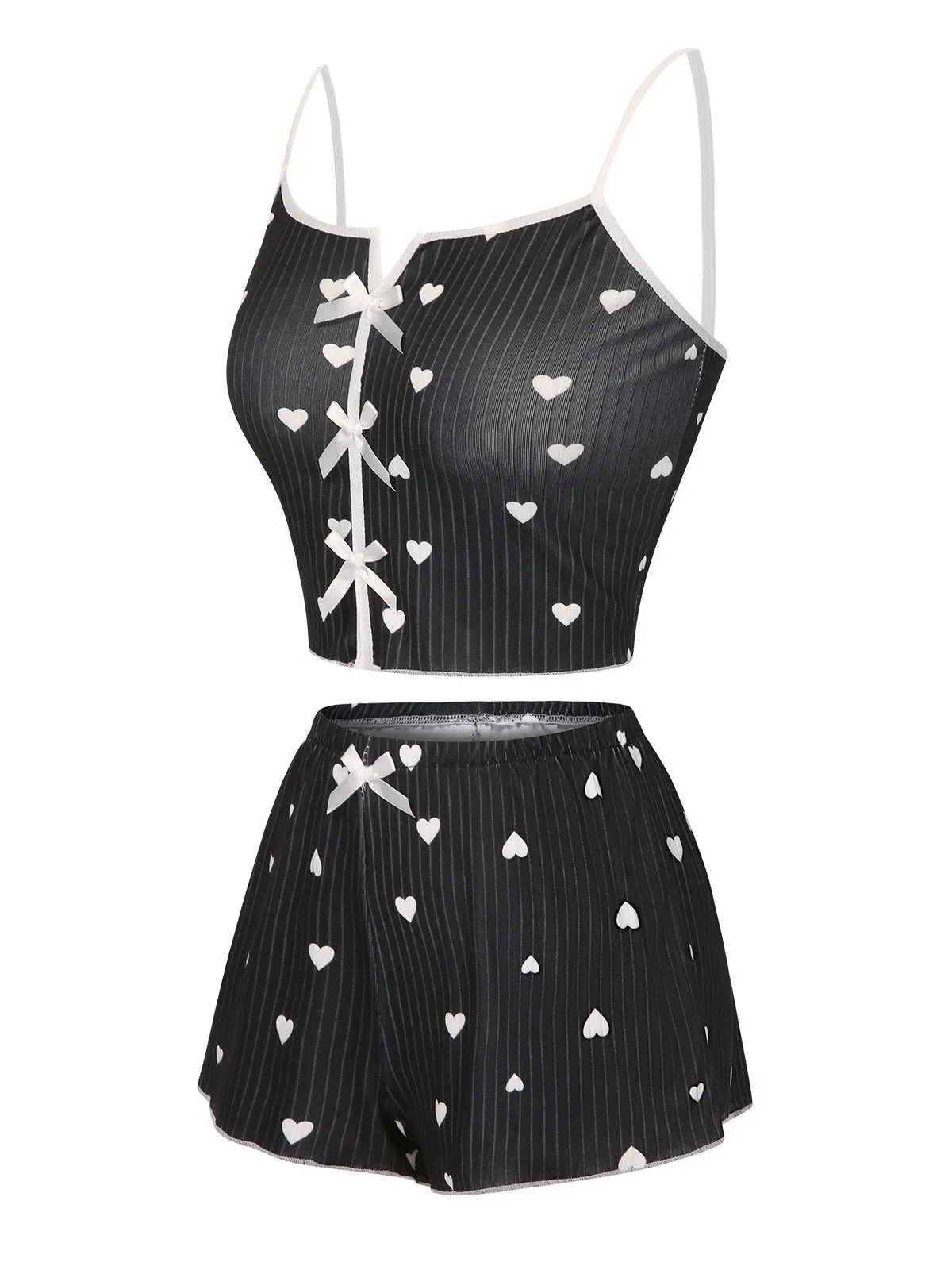 1970s Heart Bow Spaghetti Strap Pajamas sold by Retro Stage product image thumbnail 3