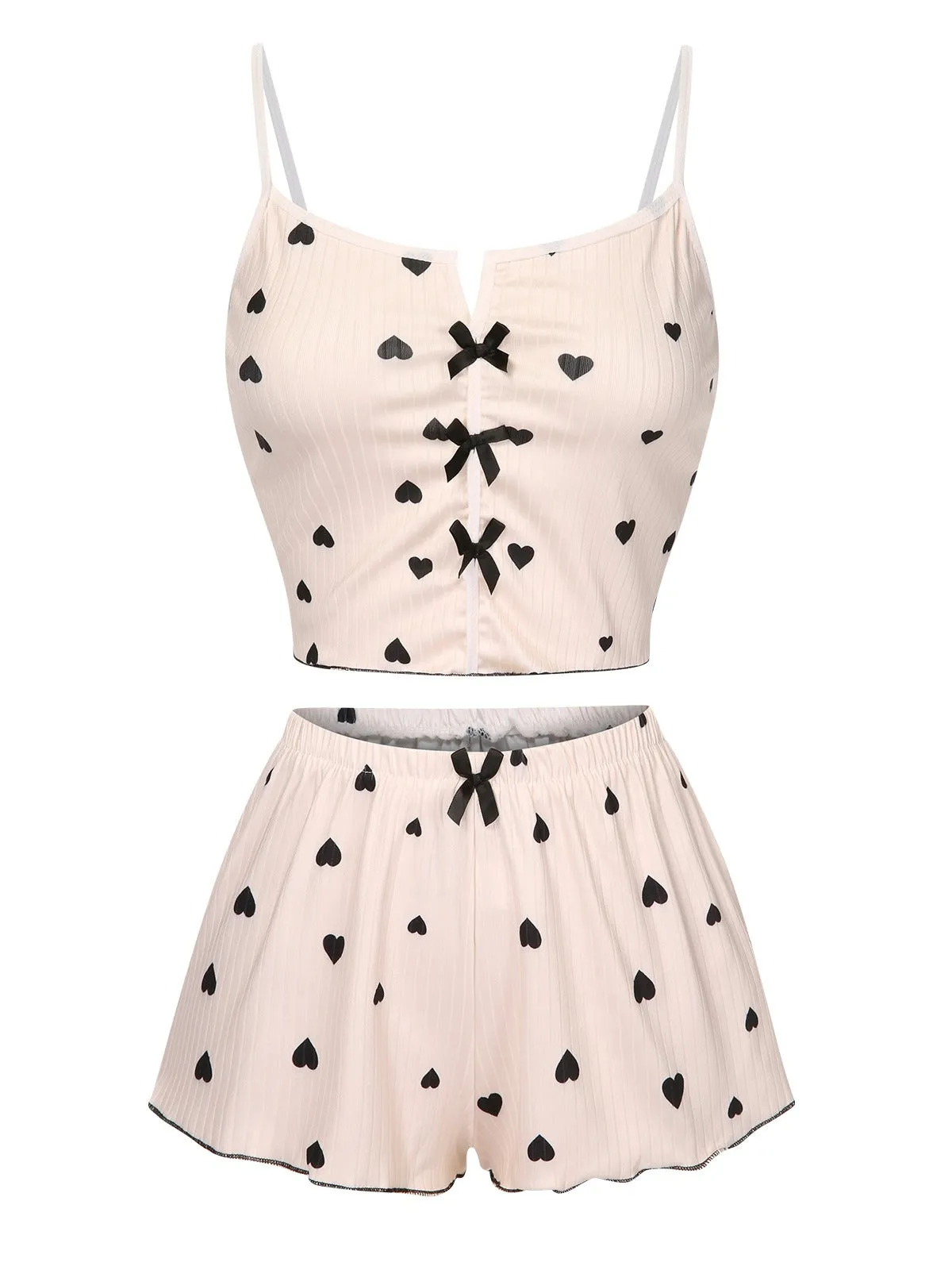 1970s Heart Bow Spaghetti Strap Pajamas sold by Retro Stage product image thumbnail 5