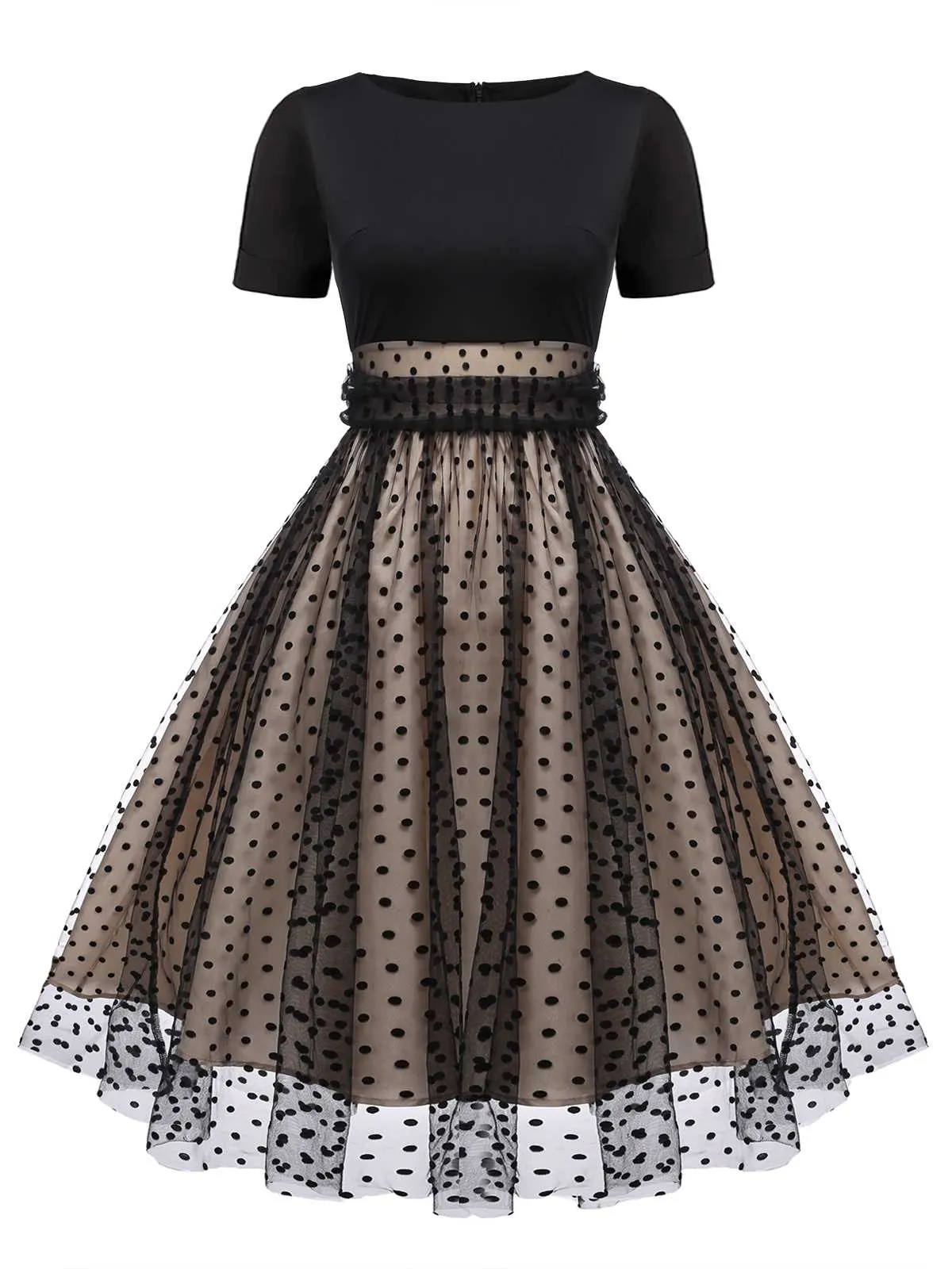 Black 1950s Polka Dot Swing Vintage Dress With Accessories Set sold by Retro Stage product image thumbnail 3