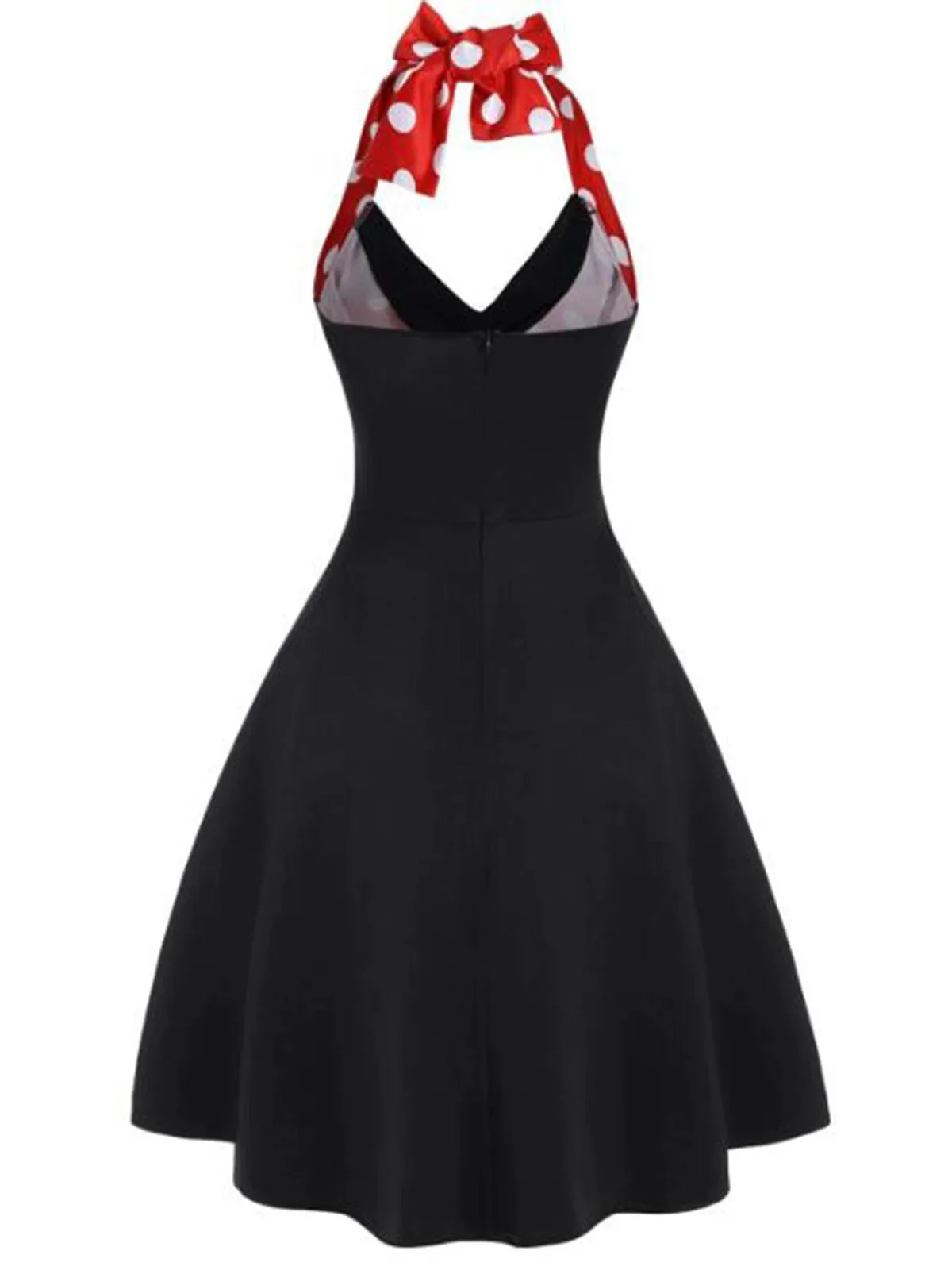 Black Red 1950s Halter Dot Swing Dress With Accessories Set sold by Retro Stage product image thumbnail 3