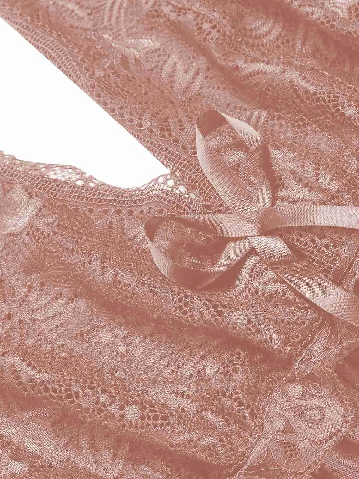 1930s Deep V-Neck Lace Mesh Nightgown sold by Retro Stage product image thumbnail 5