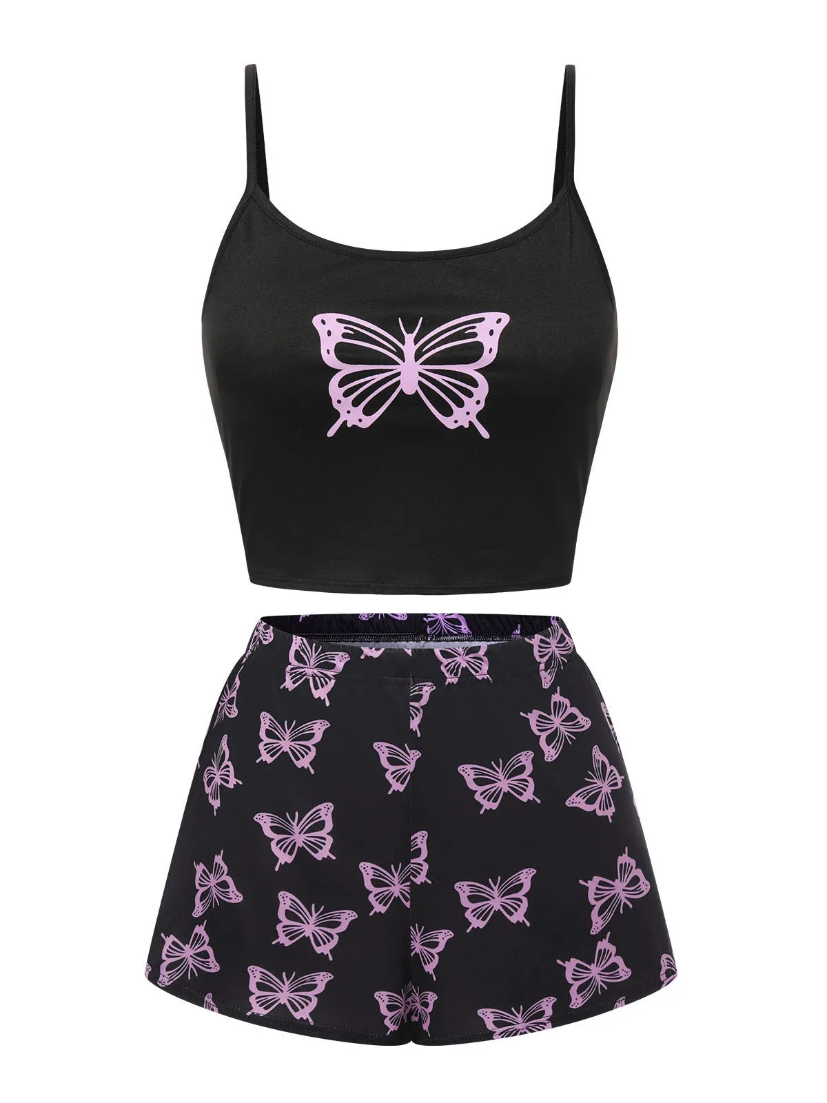 1970s Spaghetti Strap Butterfly Pajamas sold by Retro Stage product image thumbnail 5