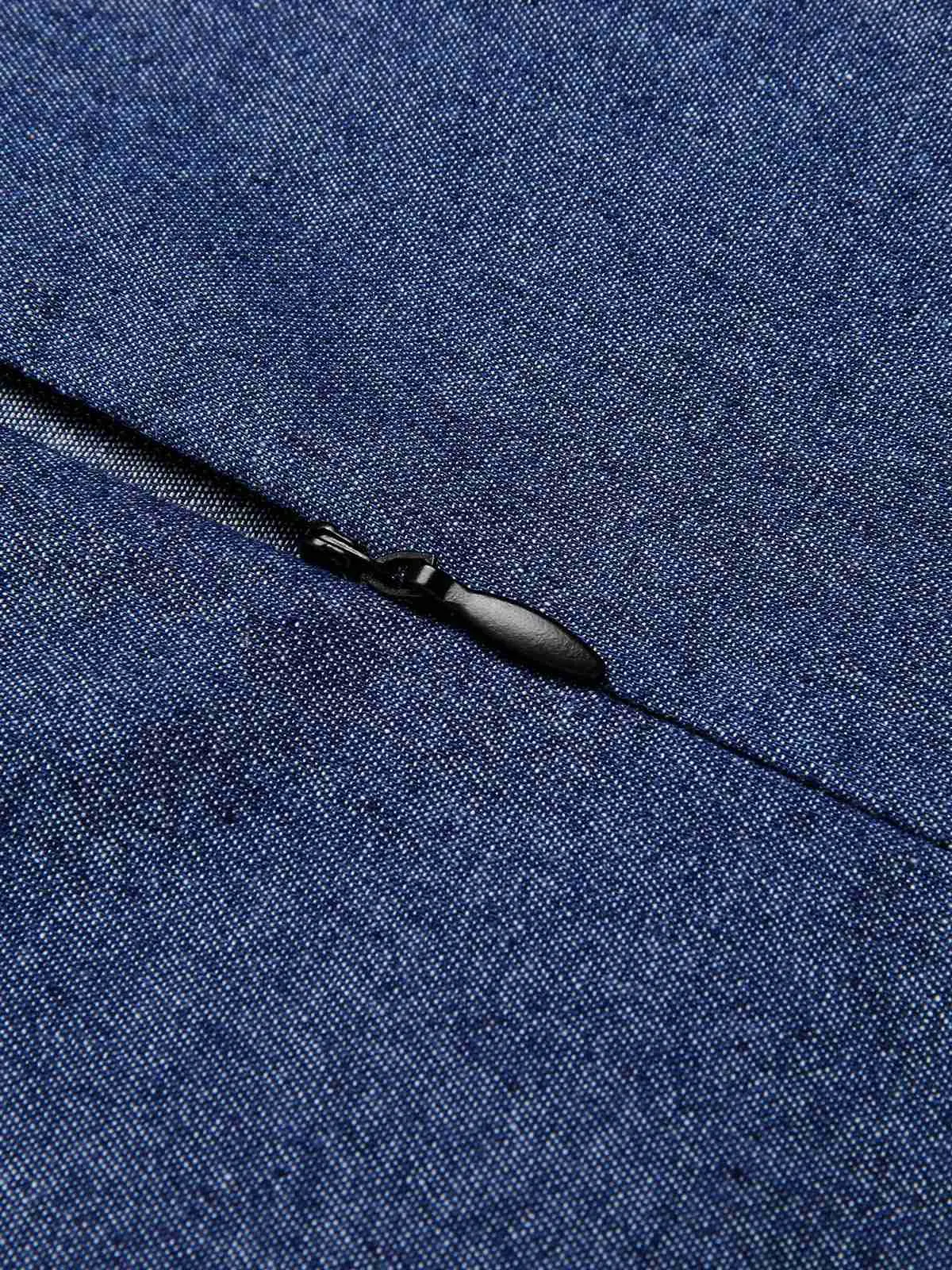 Blue 1960s Peter Pan Collar Denim Dress sold by Retro Stage product image thumbnail 5