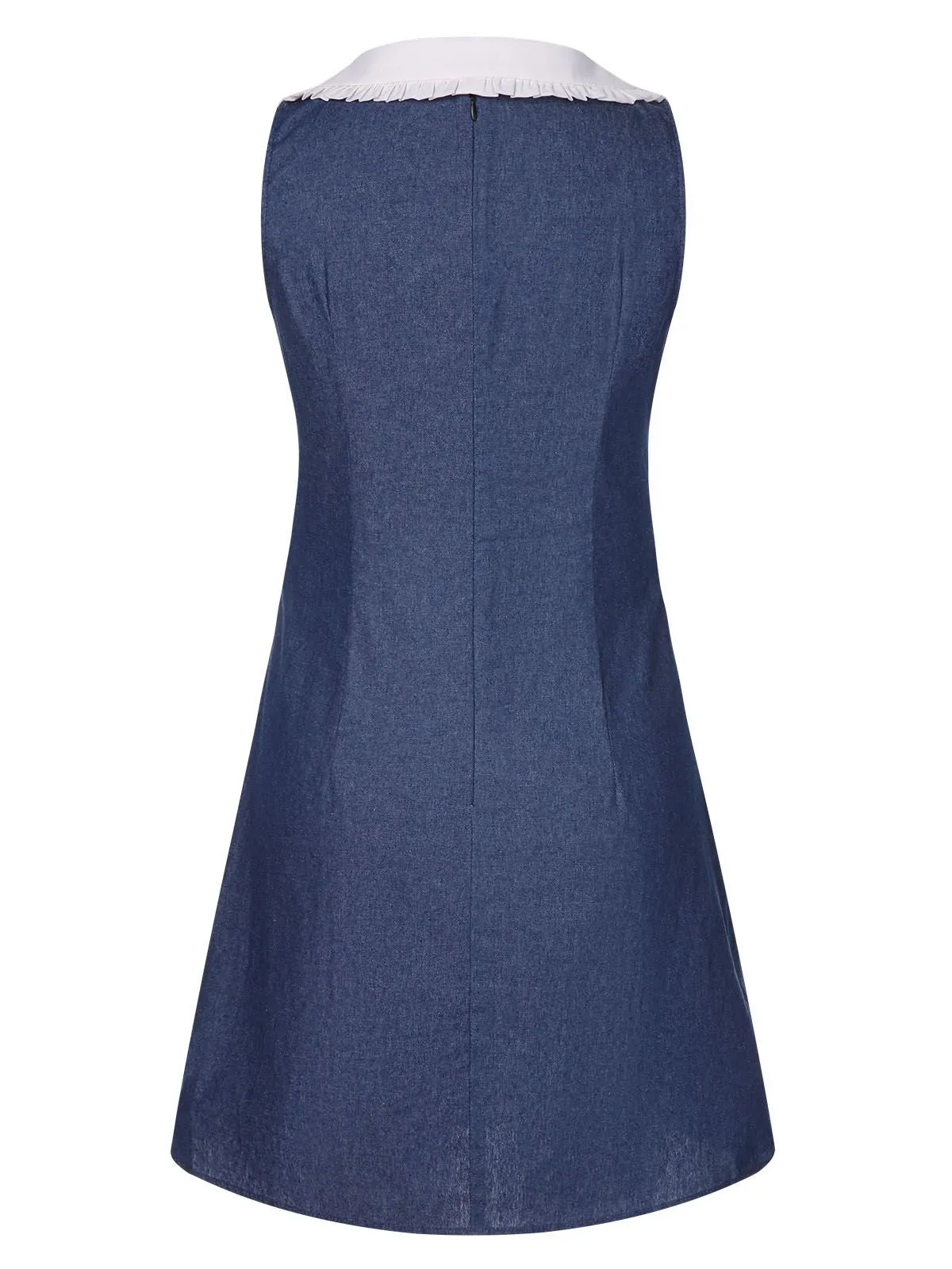 Blue 1960s Peter Pan Collar Denim Dress sold by Retro Stage product image thumbnail 3