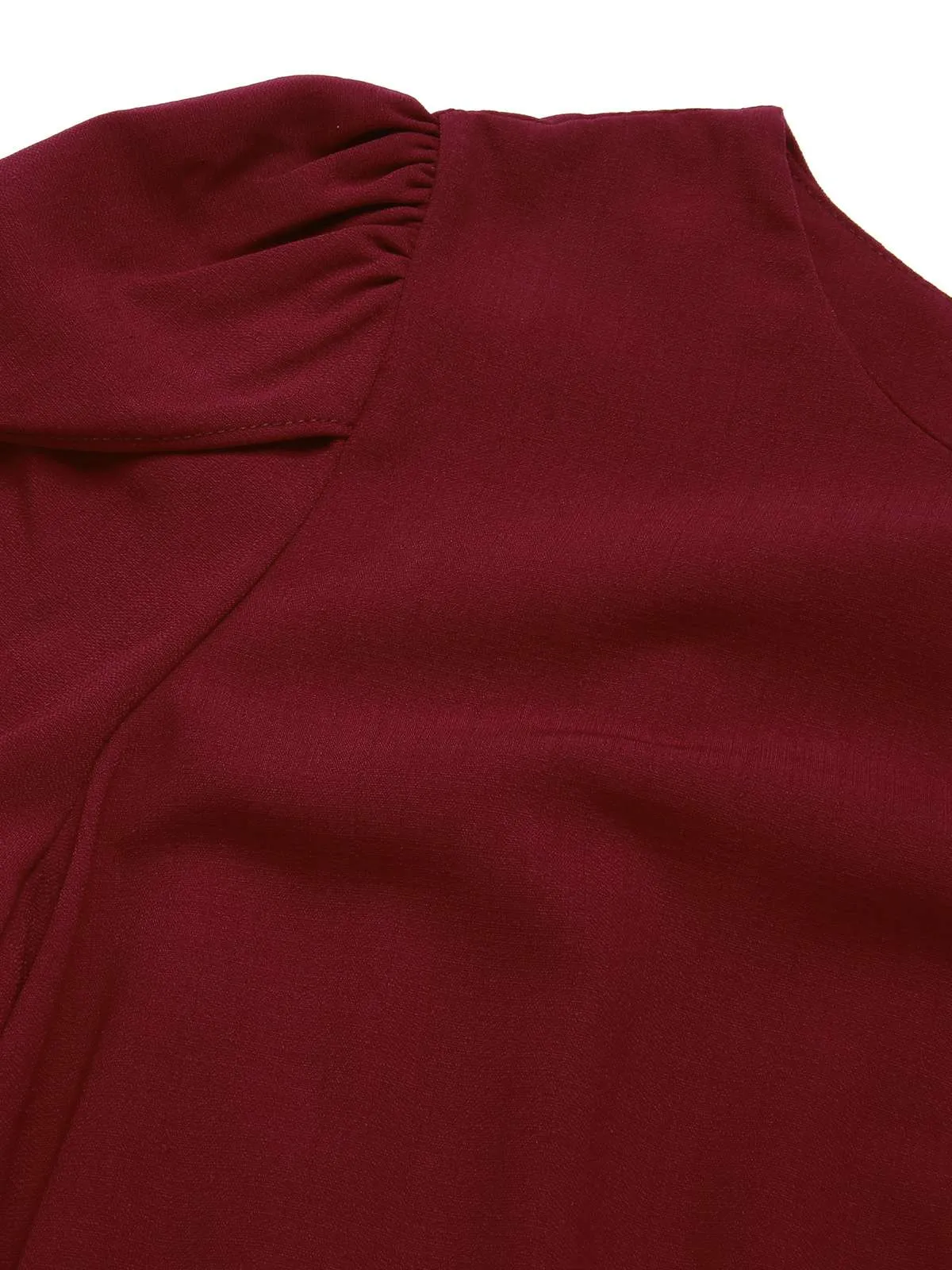 Wine Red 1960s Solid Side Slit Dress sold by Retro Stage product image thumbnail 5