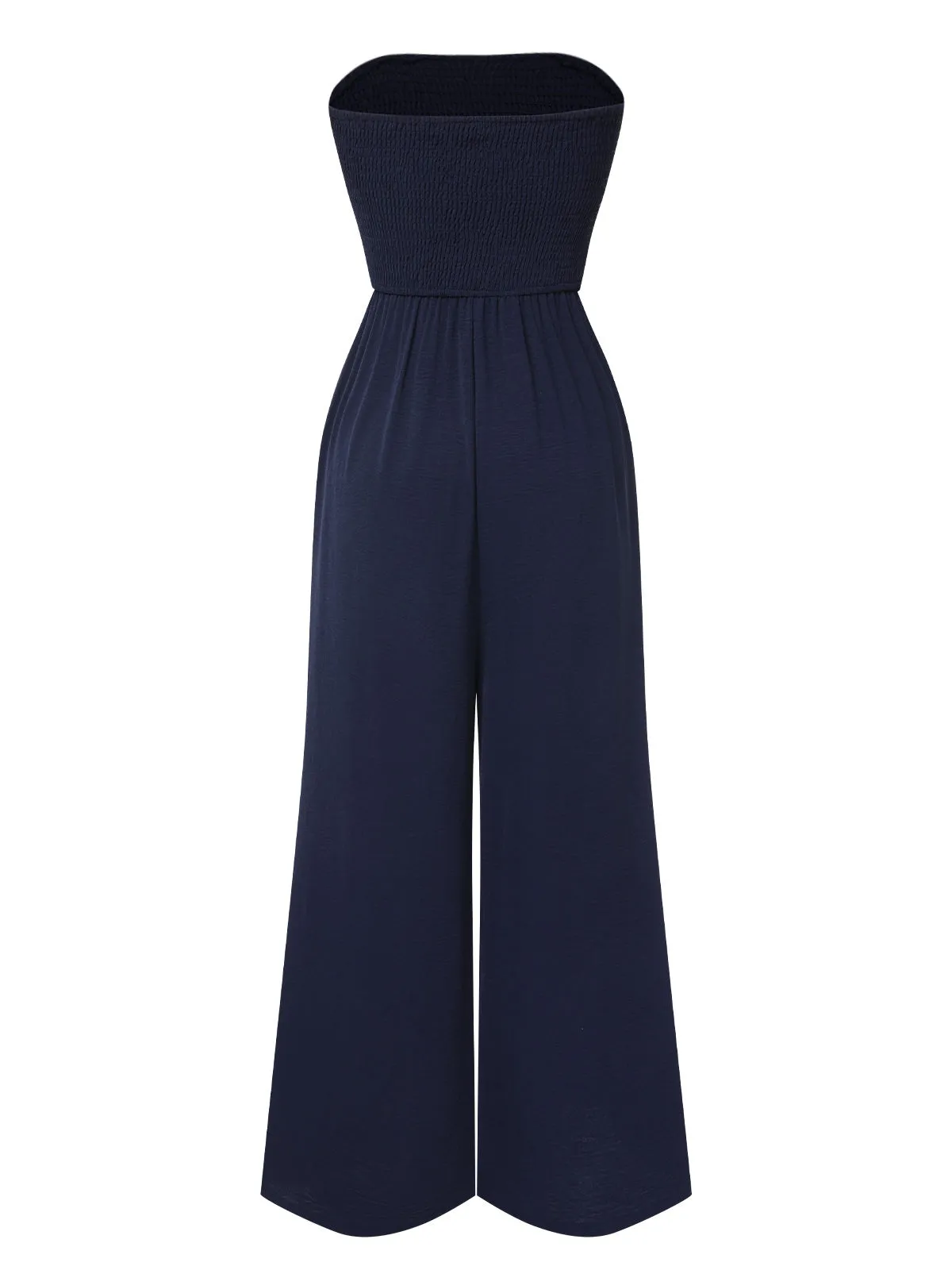Dark Blue 1960s Solid Bow Strapless Jumpsuit sold by Retro Stage product image thumbnail 3
