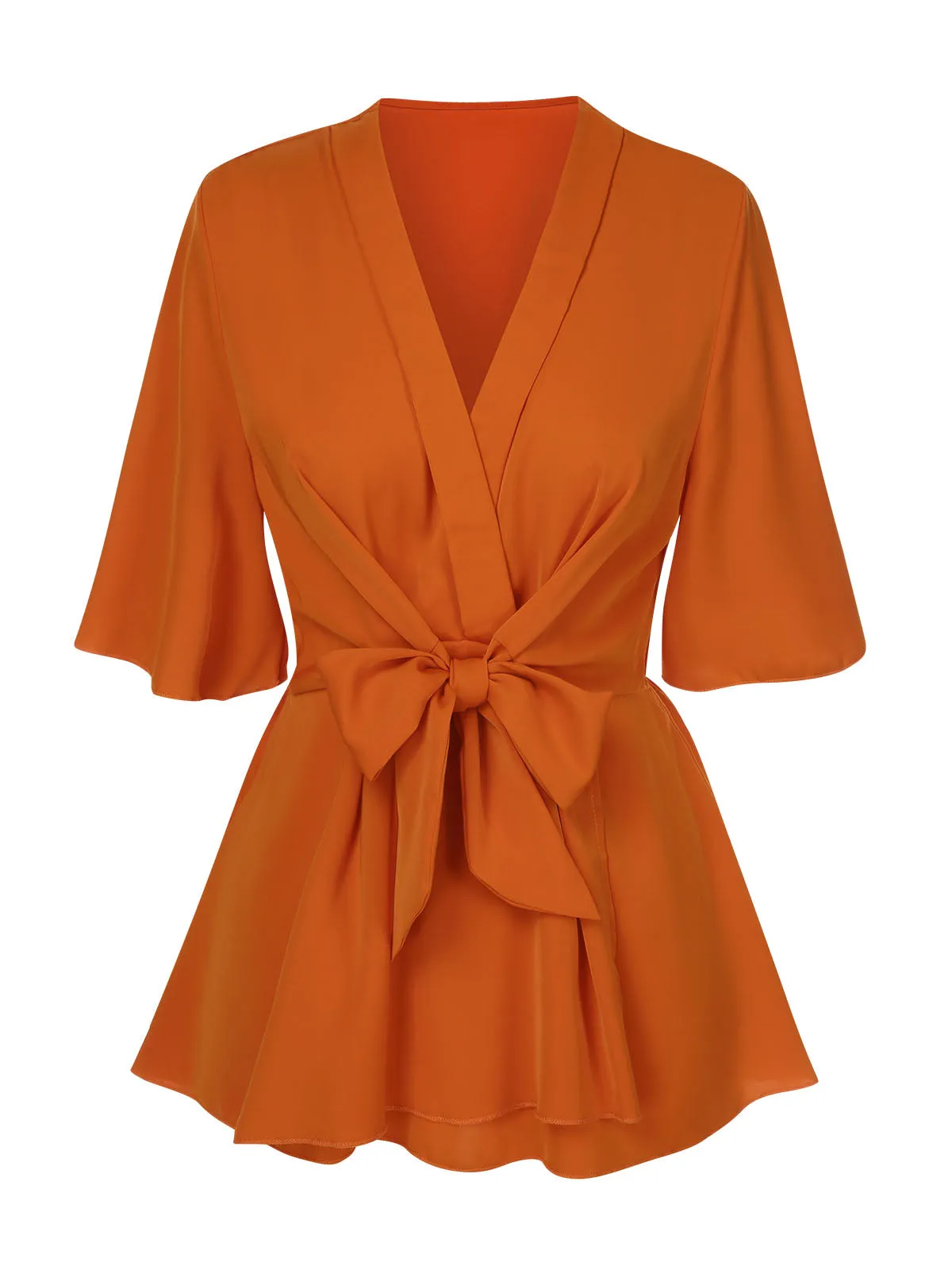 1930s Elegant Short-Sleeved Tie Waist Blouse sold by Retro Stage