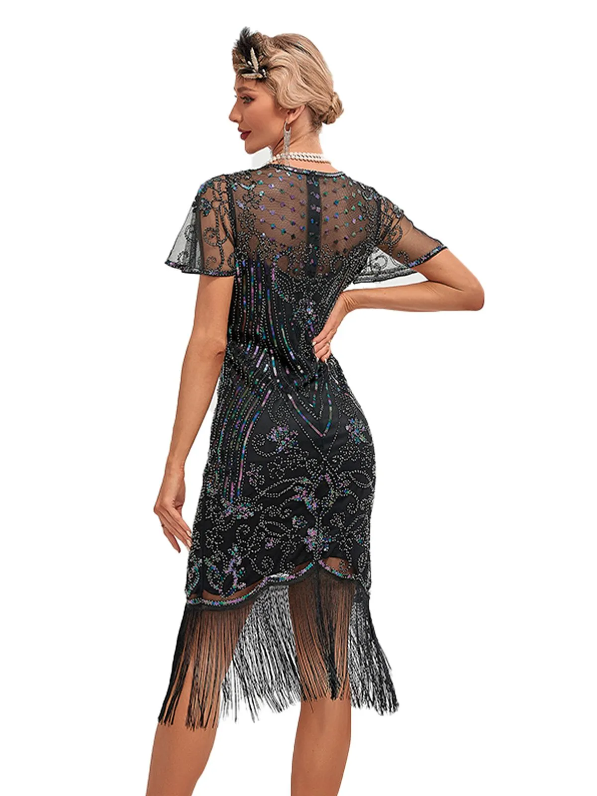 1920s Fringed 3D Beaded Dress sold by Retro Stage product image thumbnail 5
