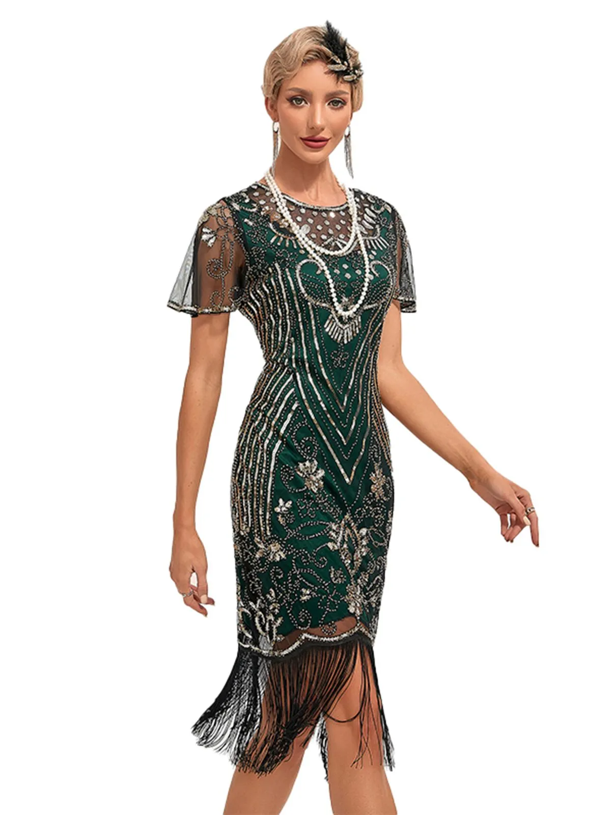 1920s Fringed 3D Beaded Dress sold by Retro Stage product image thumbnail 2