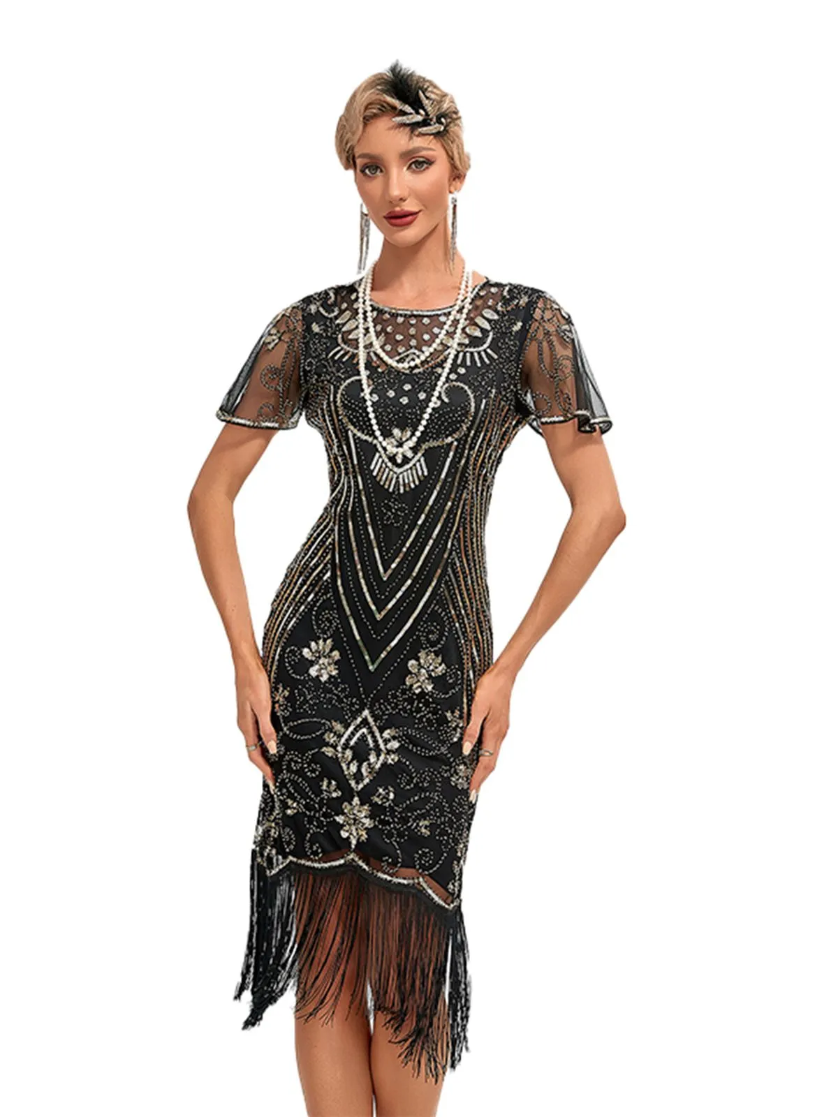 1920s Fringed 3D Beaded Dress sold by Retro Stage product image thumbnail 3