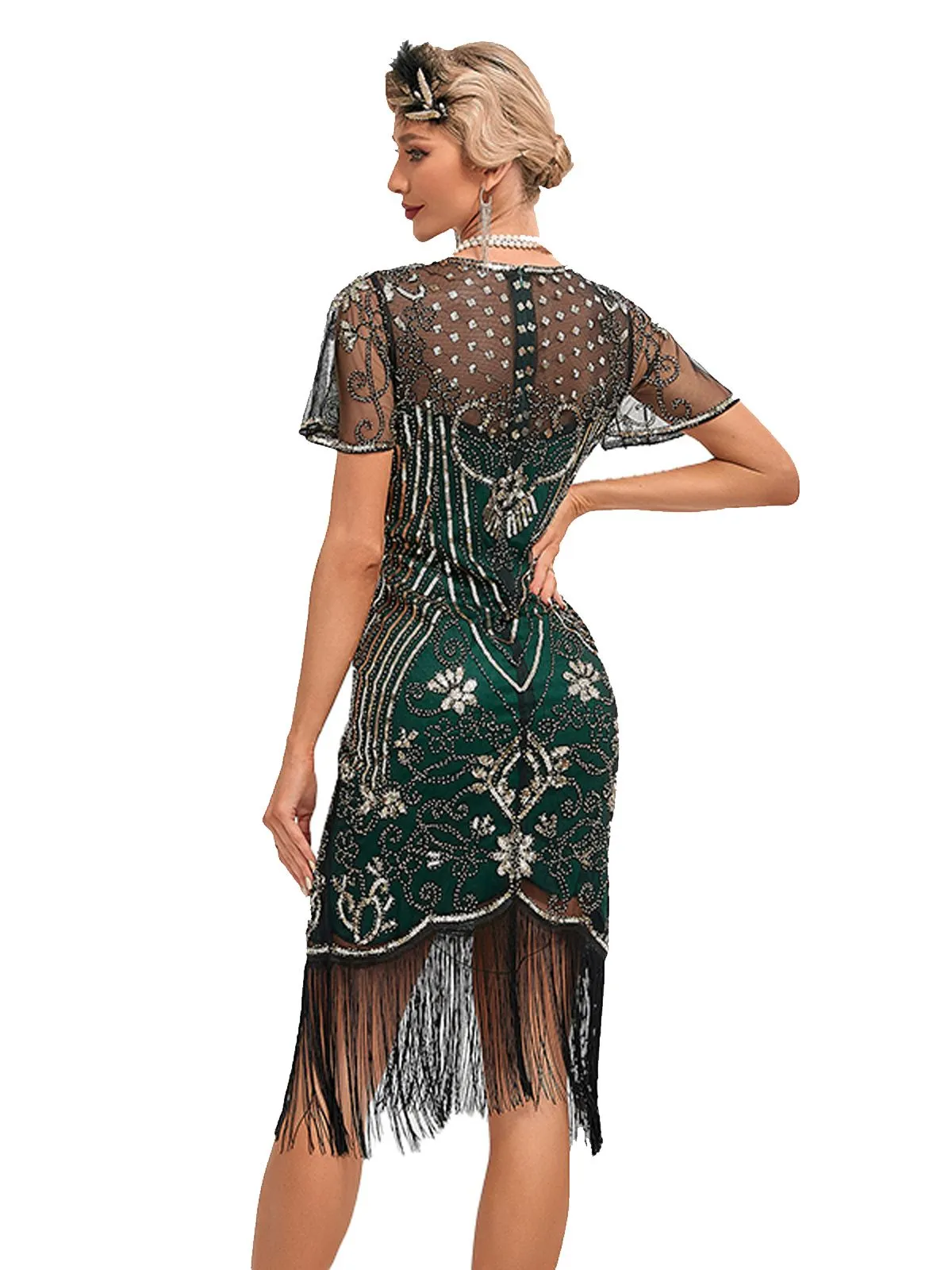 1920s Fringed 3D Beaded Dress sold by Retro Stage product image thumbnail 4
