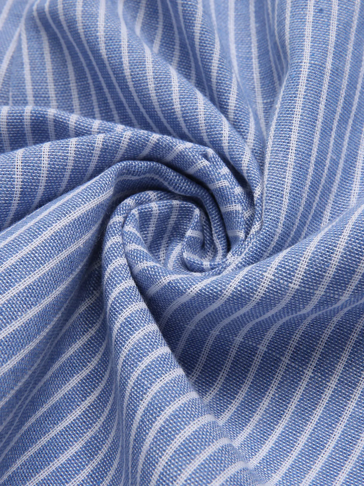 Blue 1950s Striped Belt Pocket Romper sold by Retro Stage product image thumbnail 4