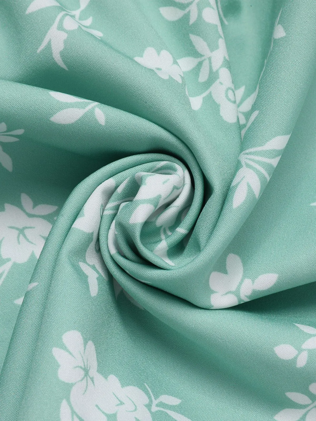 Green 1960s Floral Wrinkle Suspender Dress sold by Retro Stage product image thumbnail 4