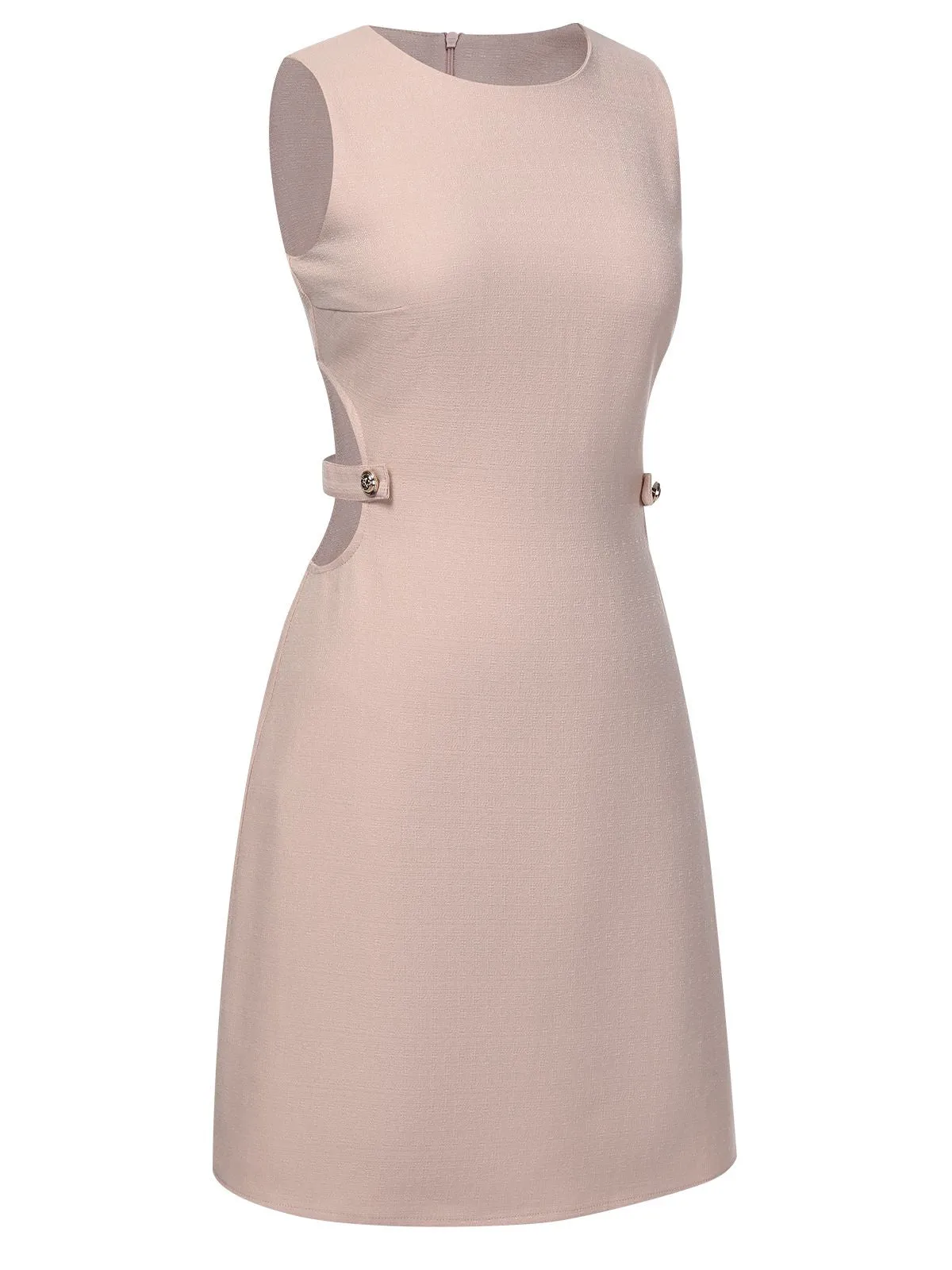 Pink 1960s Waist Hollow Out Solid Dress sold by Retro Stage product image thumbnail 4