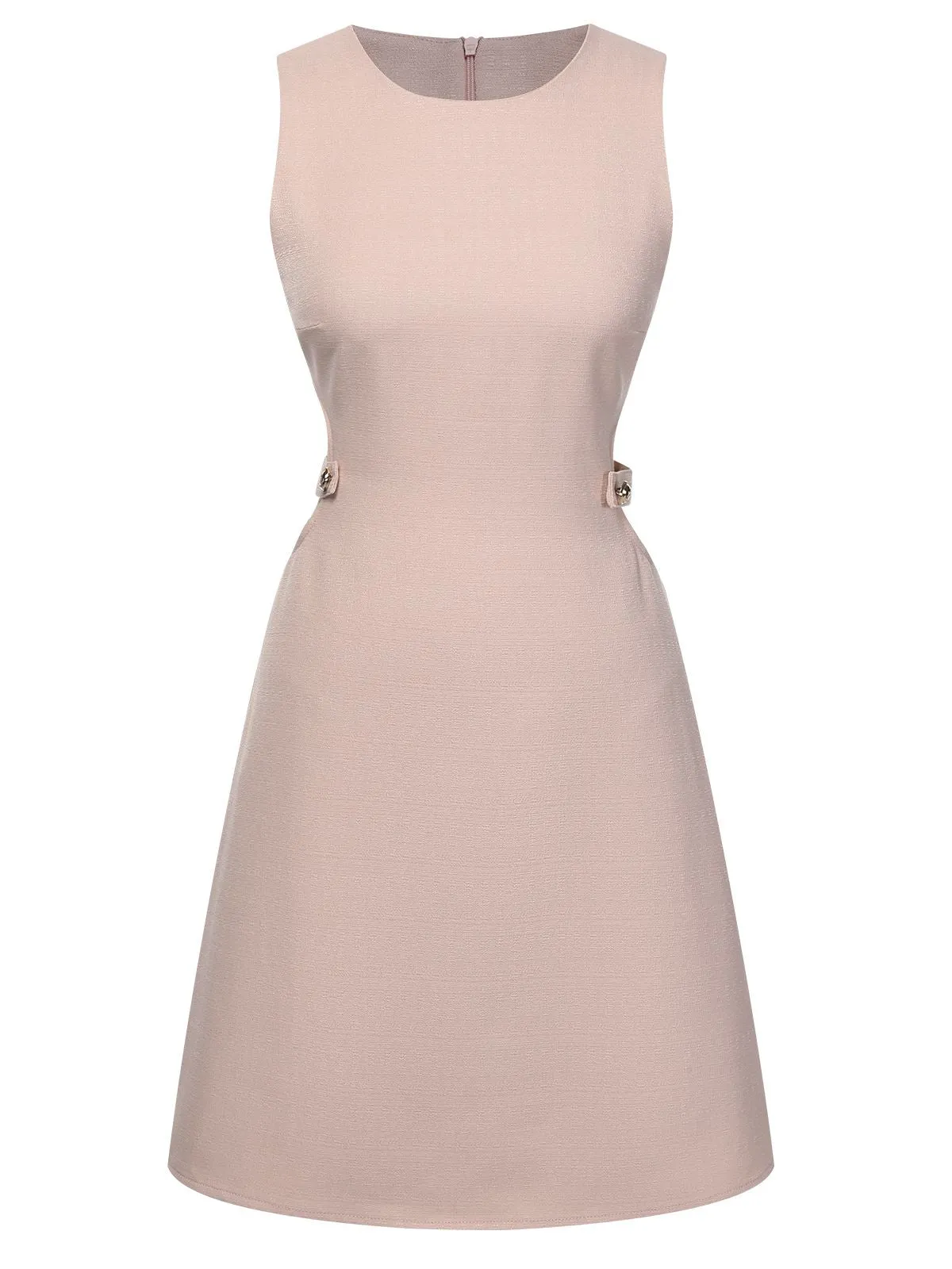 Pink 1960s Waist Hollow Out Solid Dress sold by Retro Stage product image thumbnail 2
