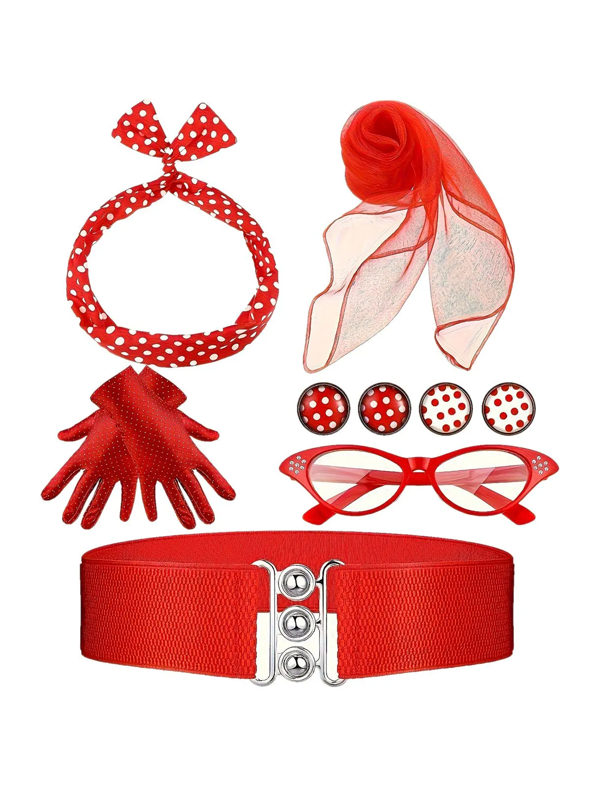 Retro 1950s Polka Dot Accessories Set sold by Retro Stage product image thumbnail 2