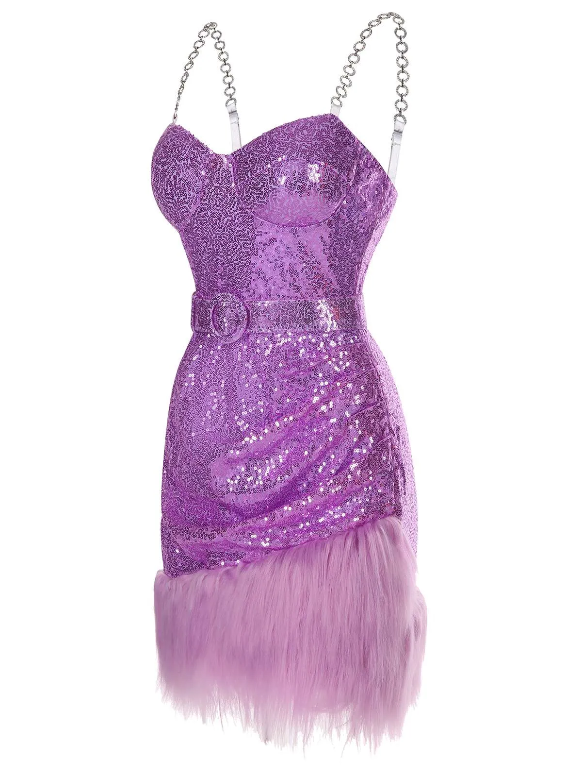 1970s Sequined Feather Spaghetti Strap Dress sold by Retro Stage product image thumbnail 4