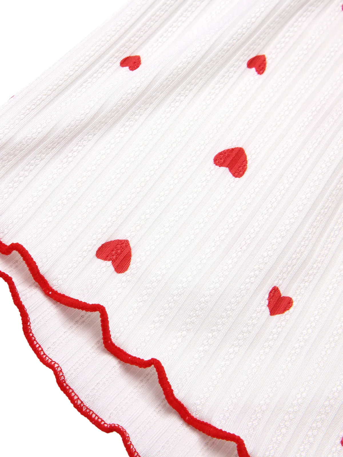 White 1950s Heart Spaghetti Straps Pajamas sold by Retro Stage product image thumbnail 4