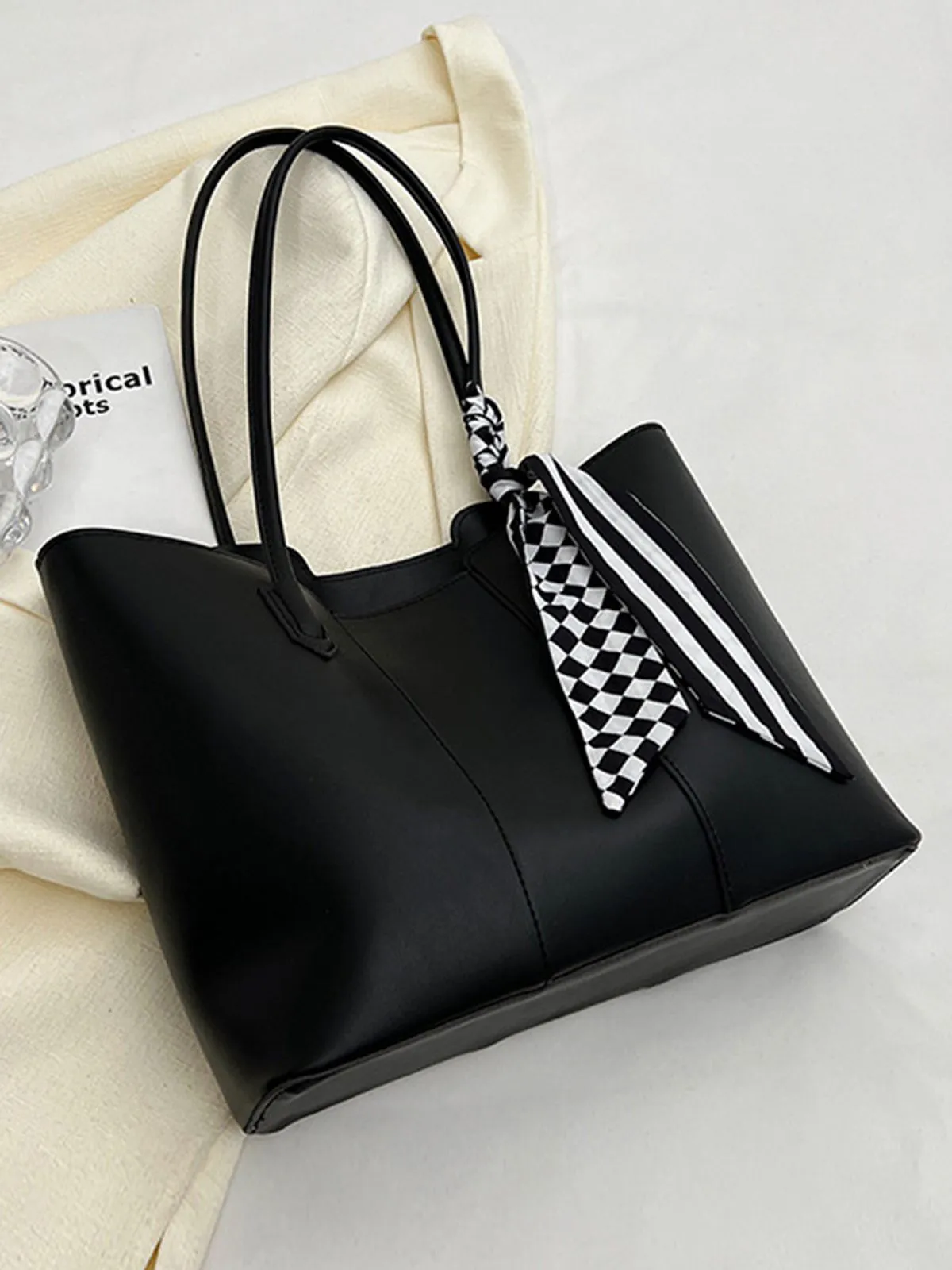 Vintage Scarf-Tied Shoulder Tote Bag sold by Retro Stage product image thumbnail 2