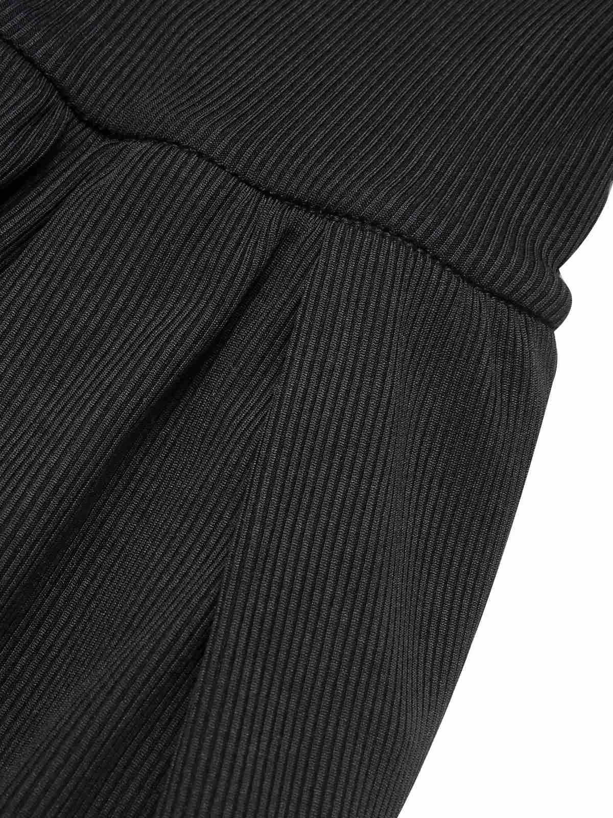 Black 1950s Solid V-Neck Spaghetti Straps Romper sold by Retro Stage product image thumbnail 4